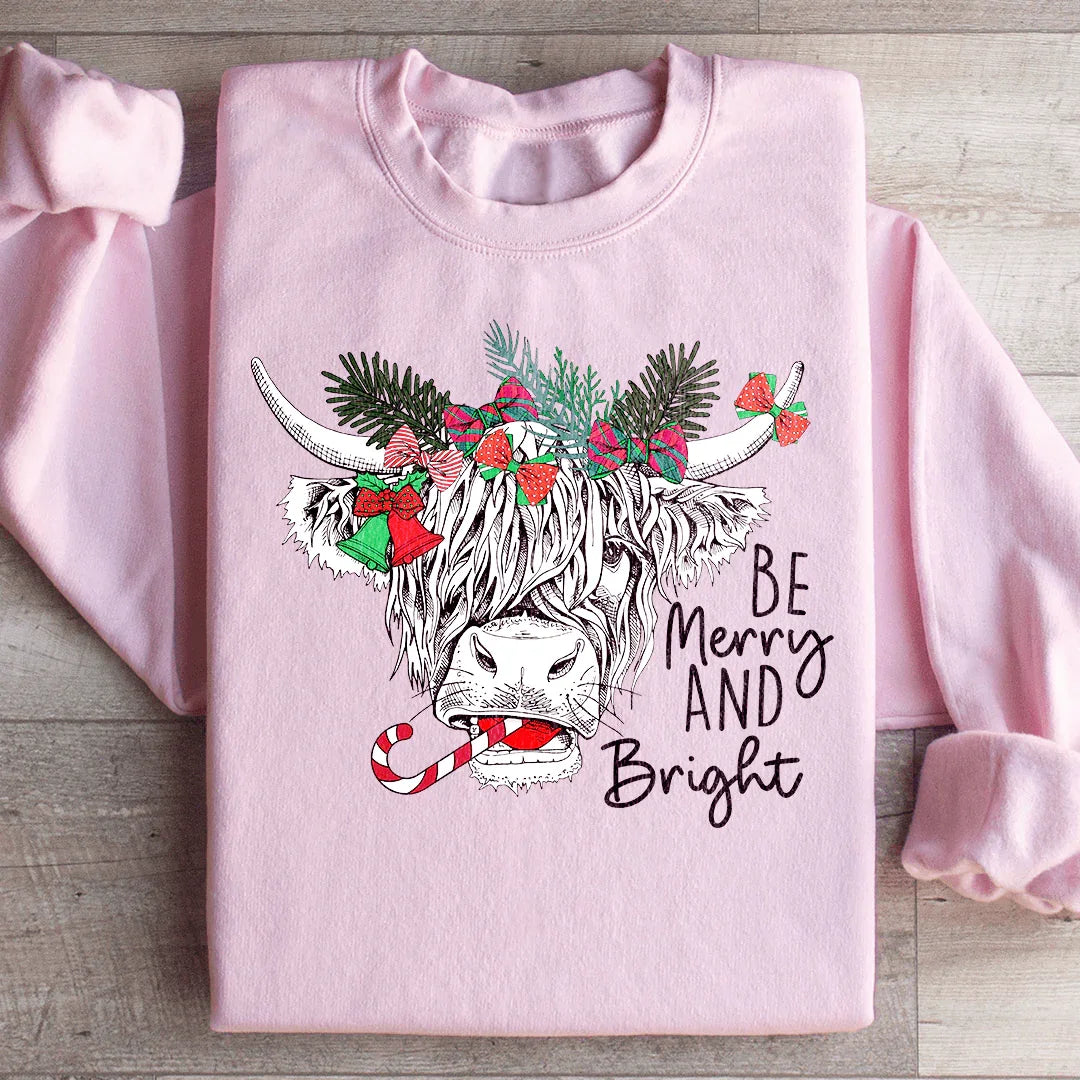Be Merry And Bright Sweatshirt Light Pink / S Peachy Sunday T-Shirt