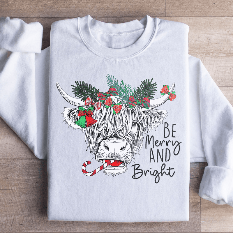 Be Merry And Bright Sweatshirt White / S Peachy Sunday T-Shirt
