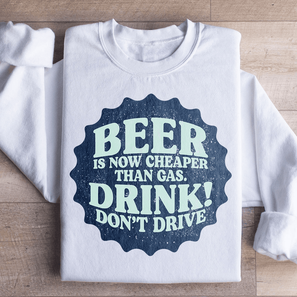 Beer Is Now Cheaper Than Gas Sweatshirt White / S Peachy Sunday T-Shirt