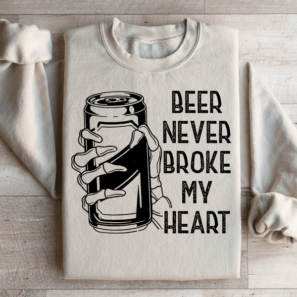 Beer Never Broke My Heart Skull Sweatshirt Sand / S Peachy Sunday T-Shirt