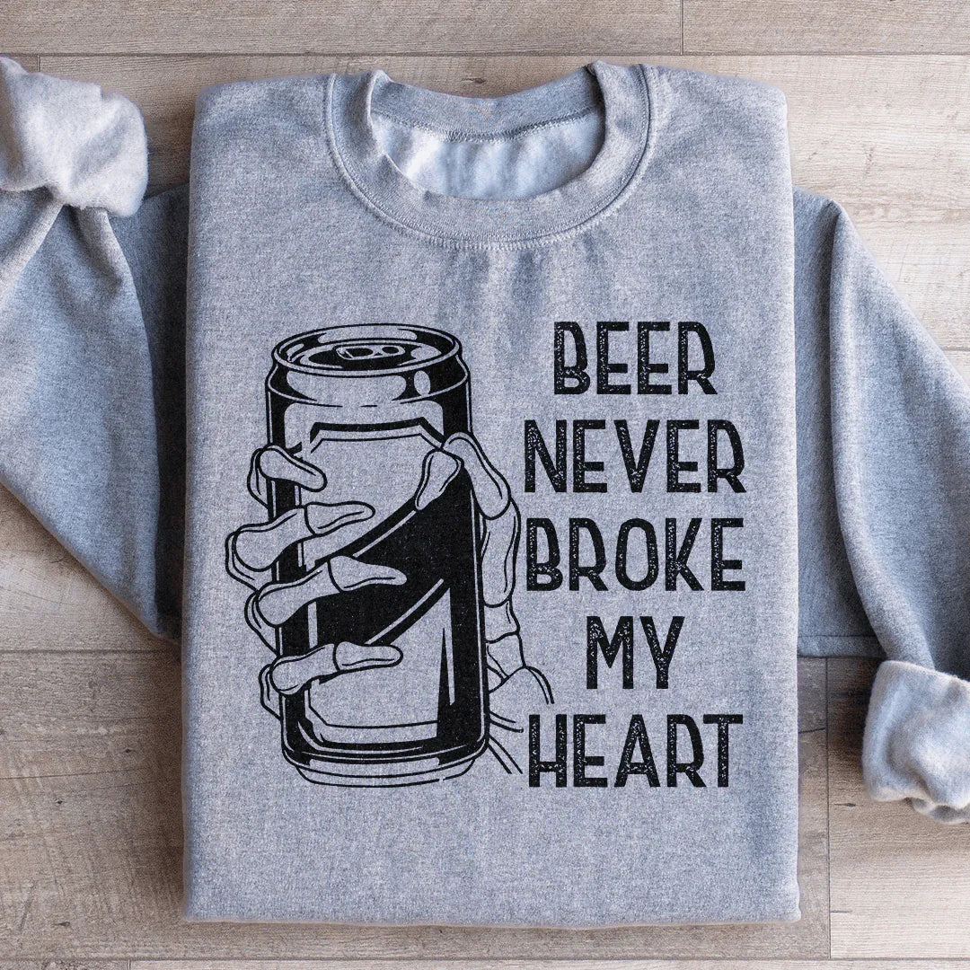 Beer Never Broke My Heart Skull Sweatshirt Sport Grey / S Peachy Sunday T-Shirt
