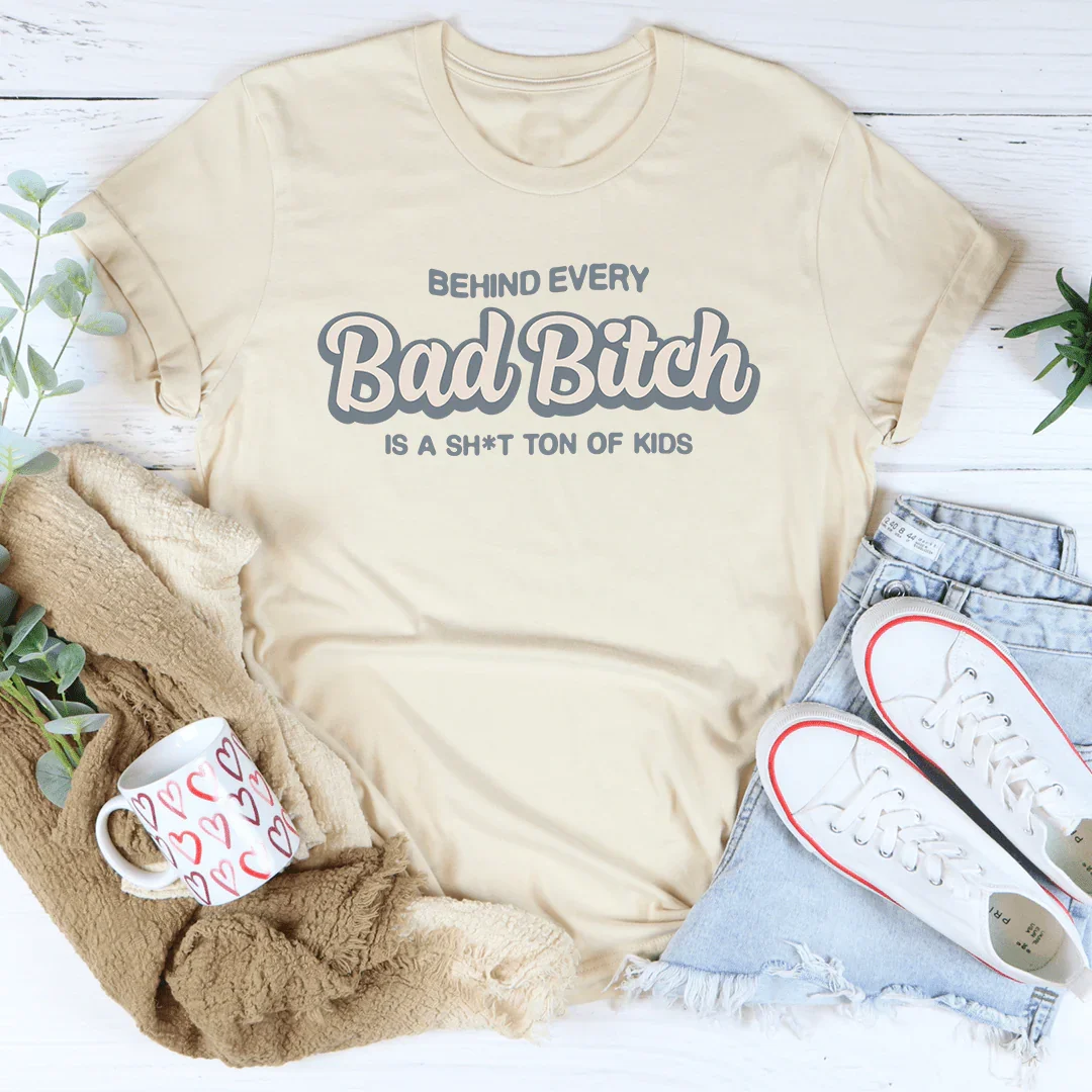 Behind Every B-tch Is A S-it Ton Of Kids Tee Soft Cream / S Peachy Sunday T-Shirt