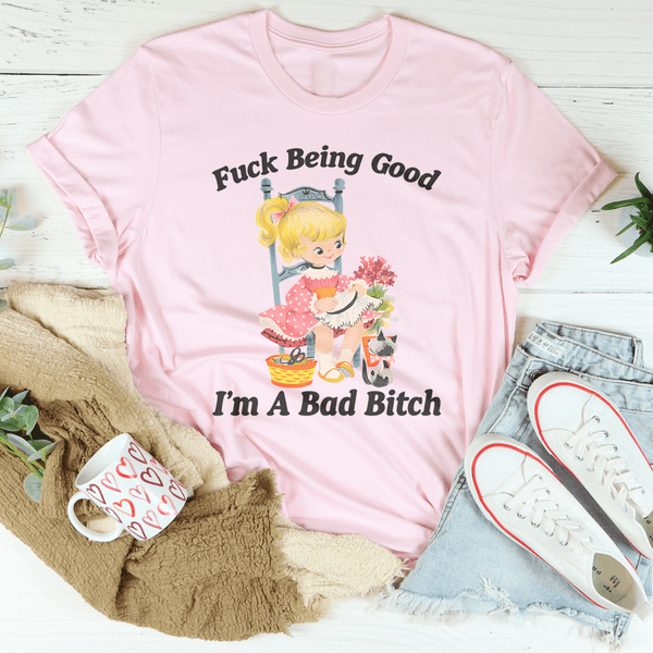 Being Good I’m A Bad Tee Pink / S Peachy Sunday T-Shirt