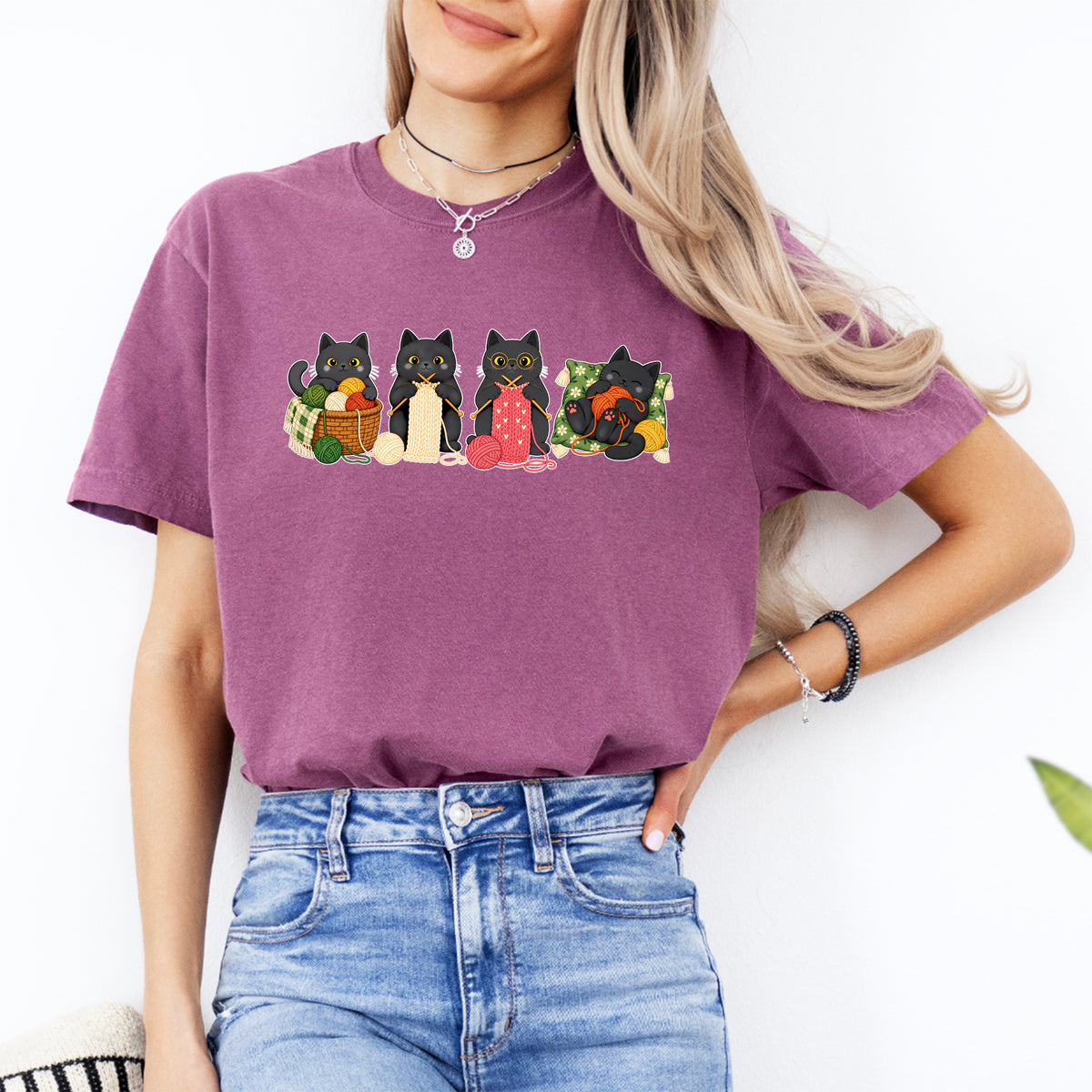 Black Cats Knitting Tee