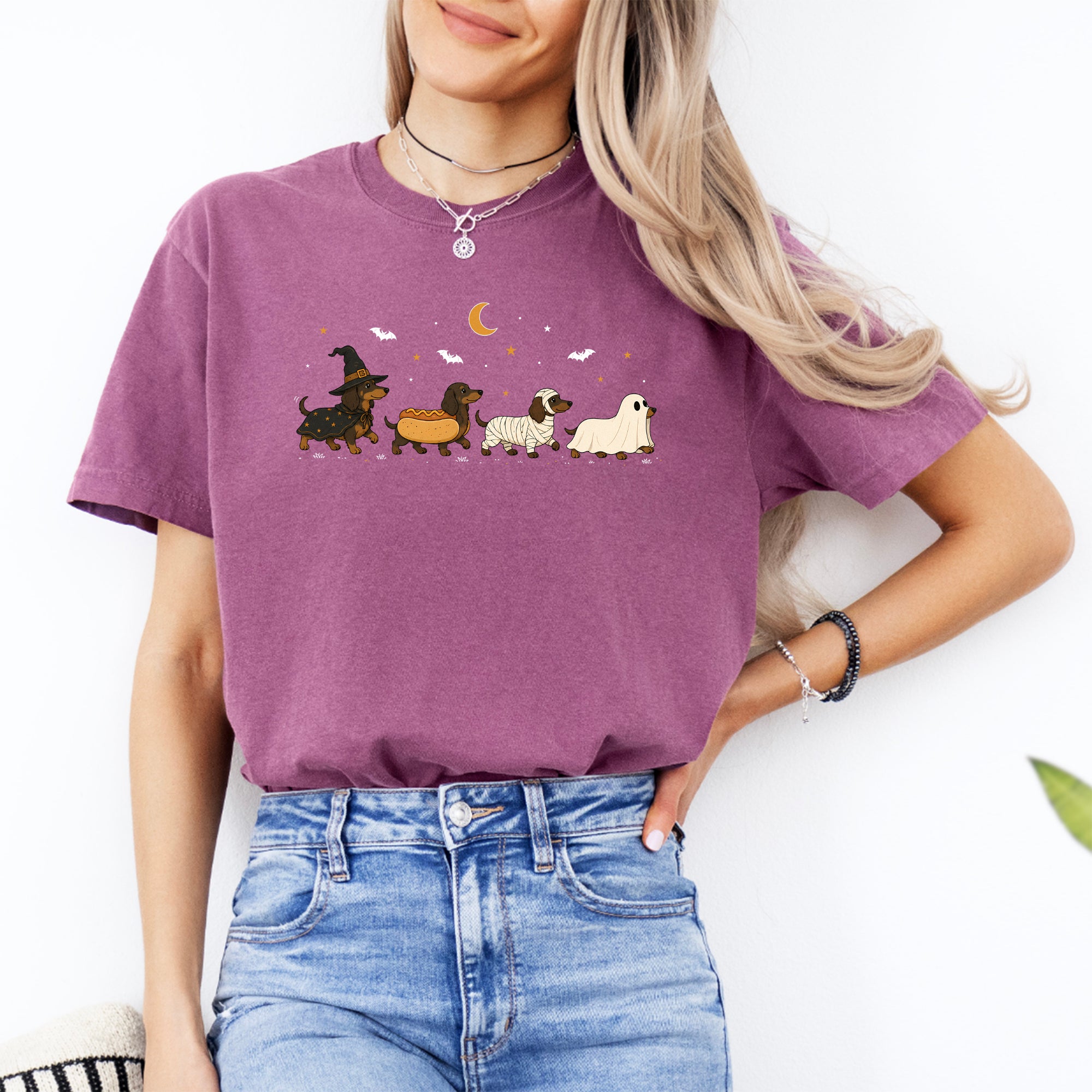 Camiseta de disfraces de Halloween para perros salchicha