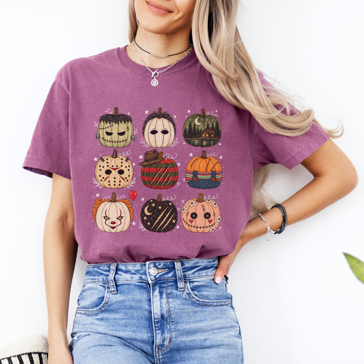 Gruseliges Slasher-T-Shirt mit Filmmotiv – „Horror Character Pumpkin“