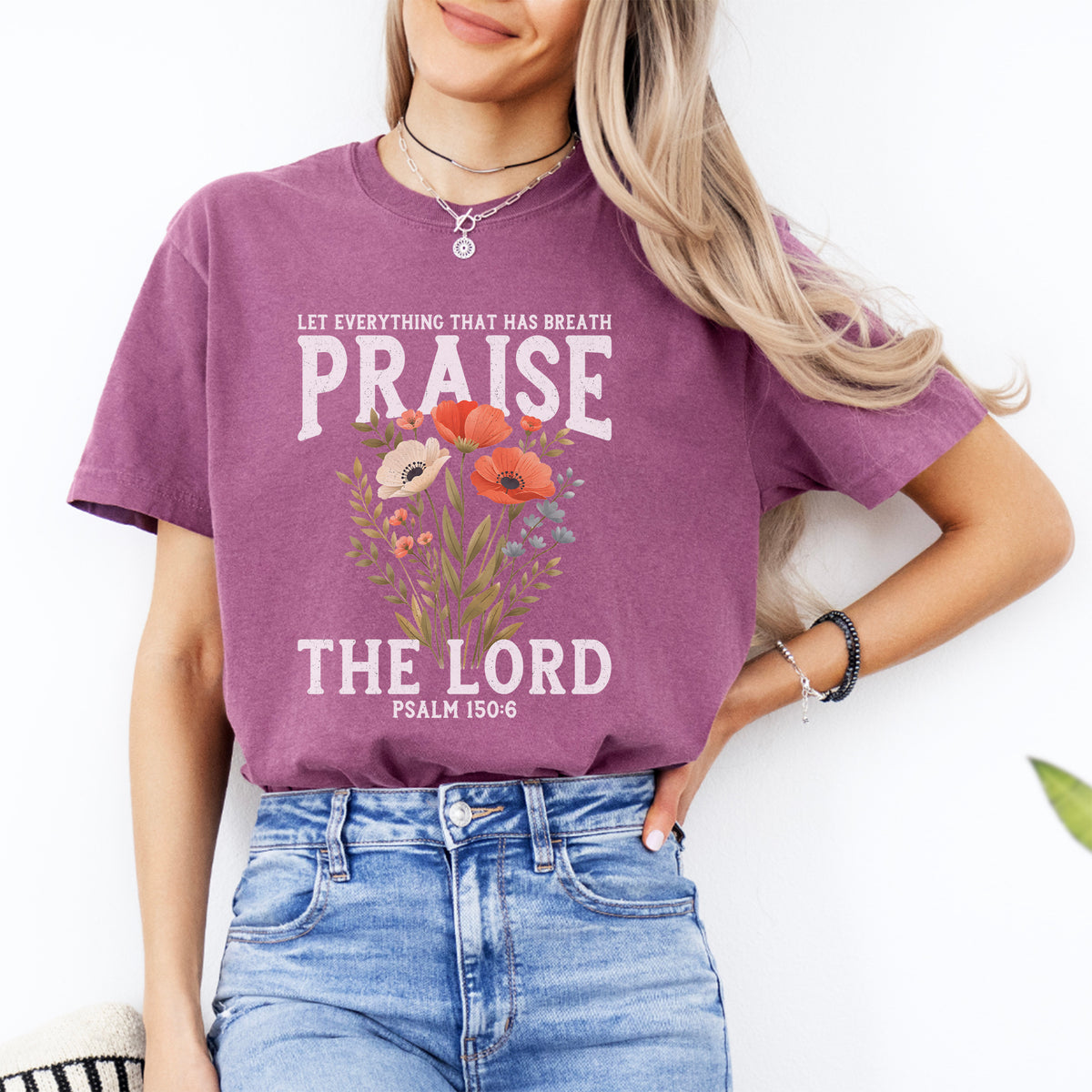 Glaubens-Shirt mit Schriftzug – „Lobet den Herrn“ Psalm 150:6