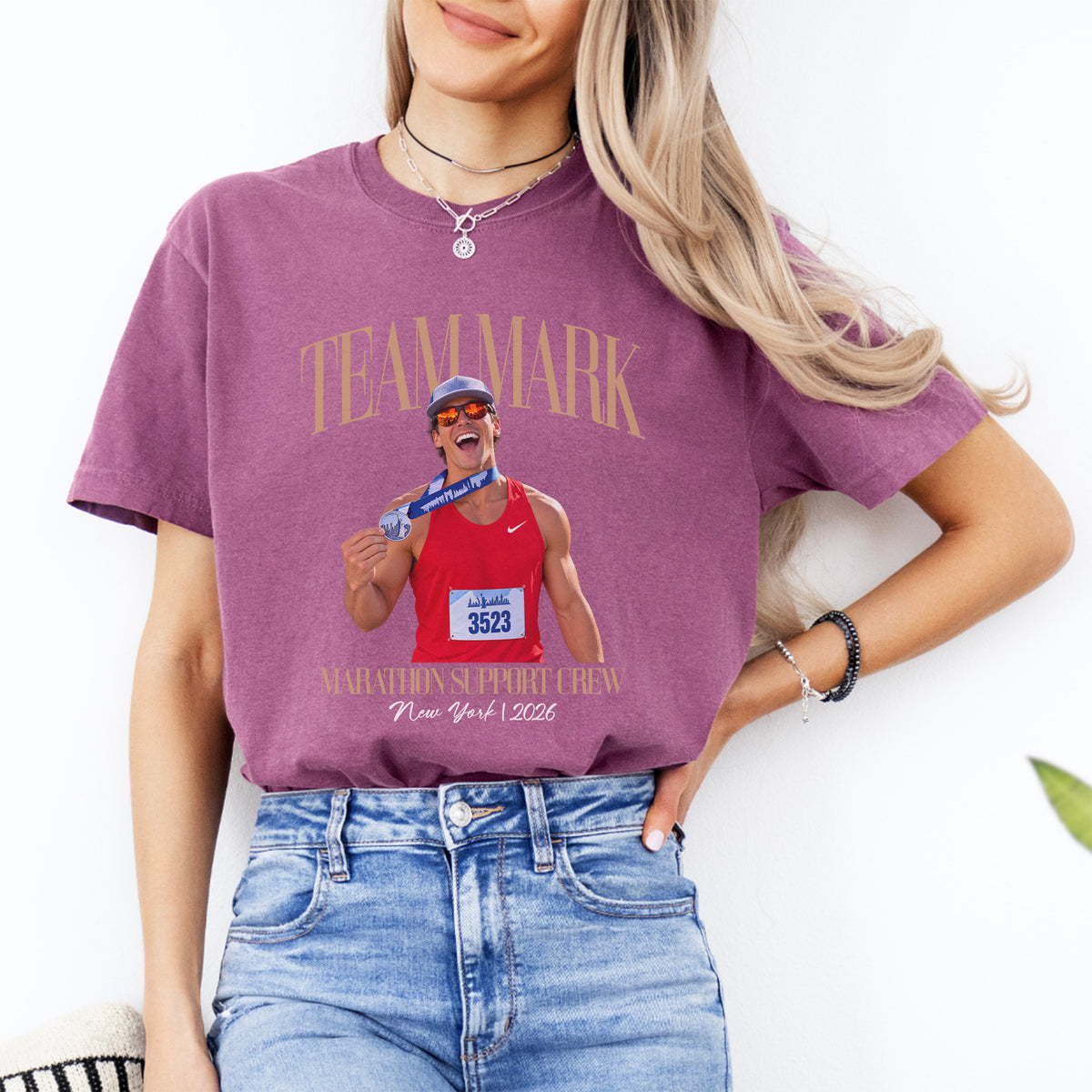 Personalized Marathon Support Crew Tee
