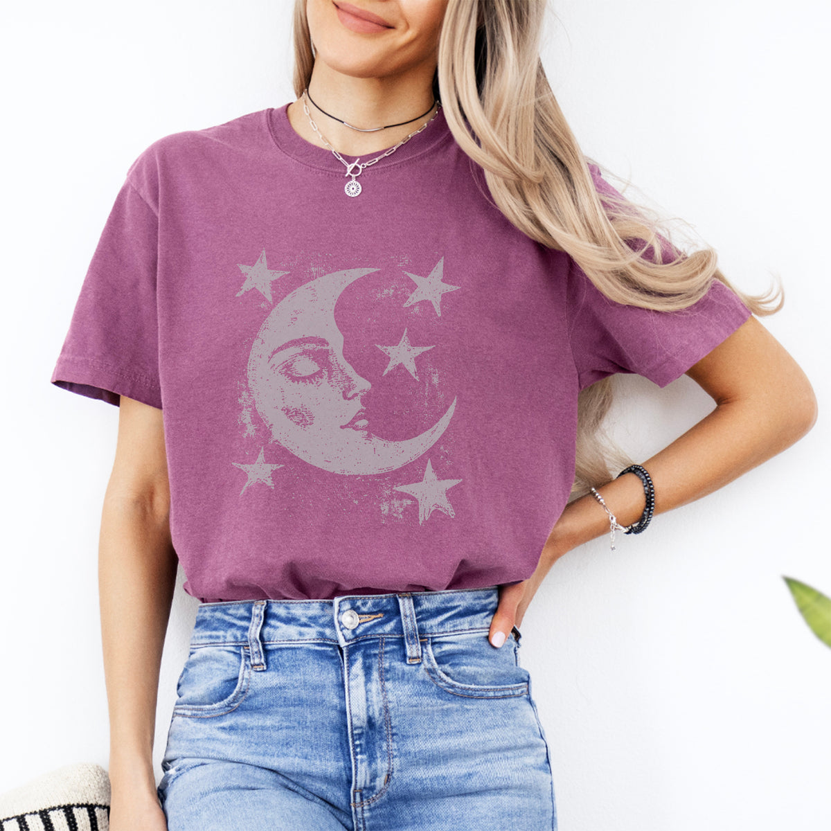 T-shirt Lune et étoiles célestes