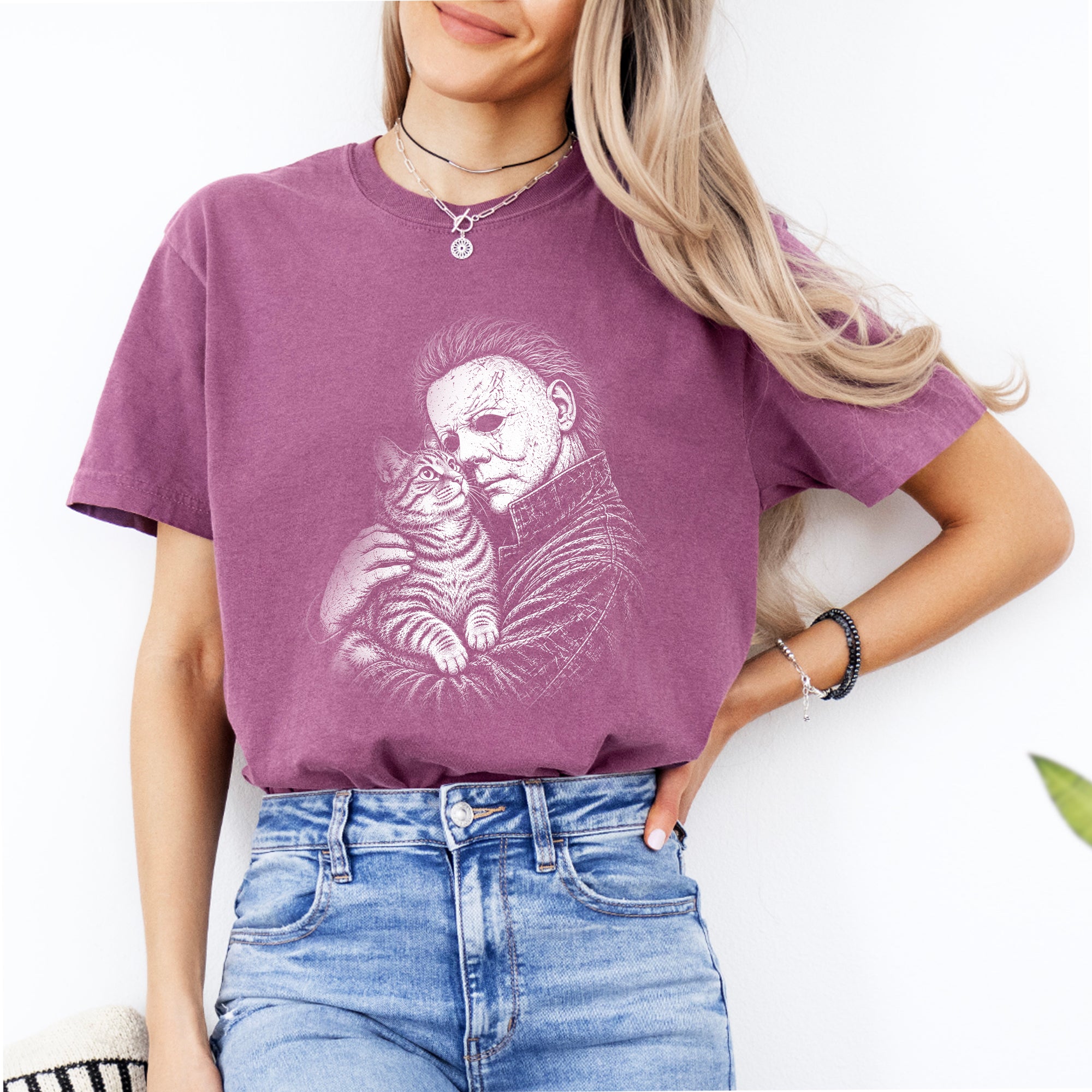 T-shirt « Horror Character Love » avec chat