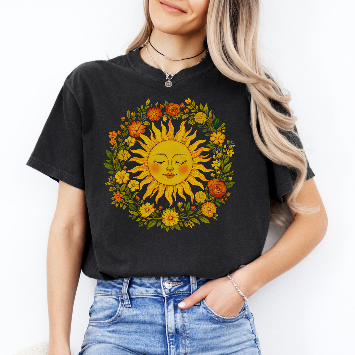 Boho-Spiritual-Sonnen-T-Shirt