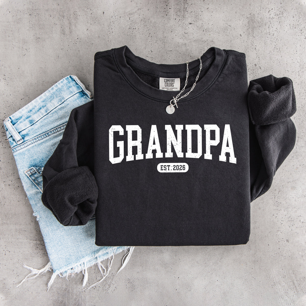 Personalisierbares College-Sweatshirt für Opa mit Gründungsjahr