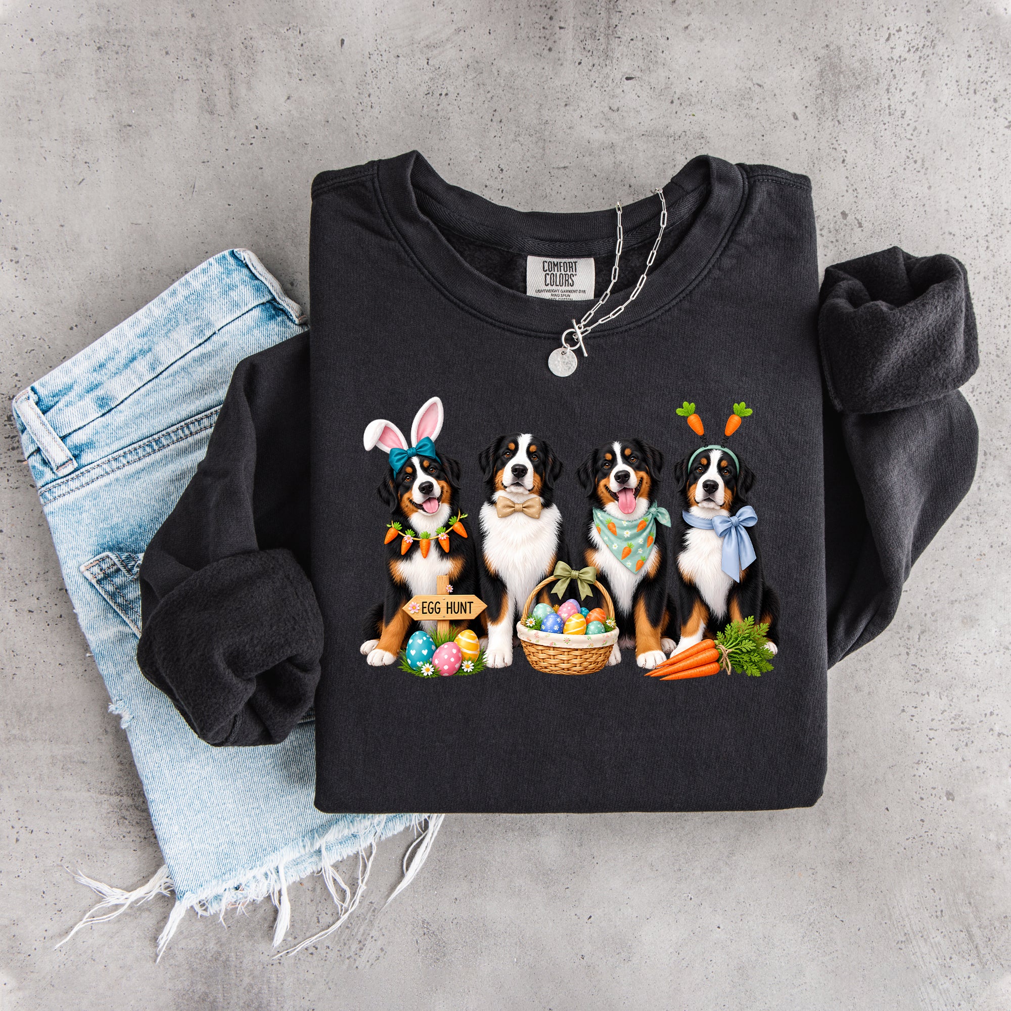 Oster-Sweatshirt mit Berner Sennenhund