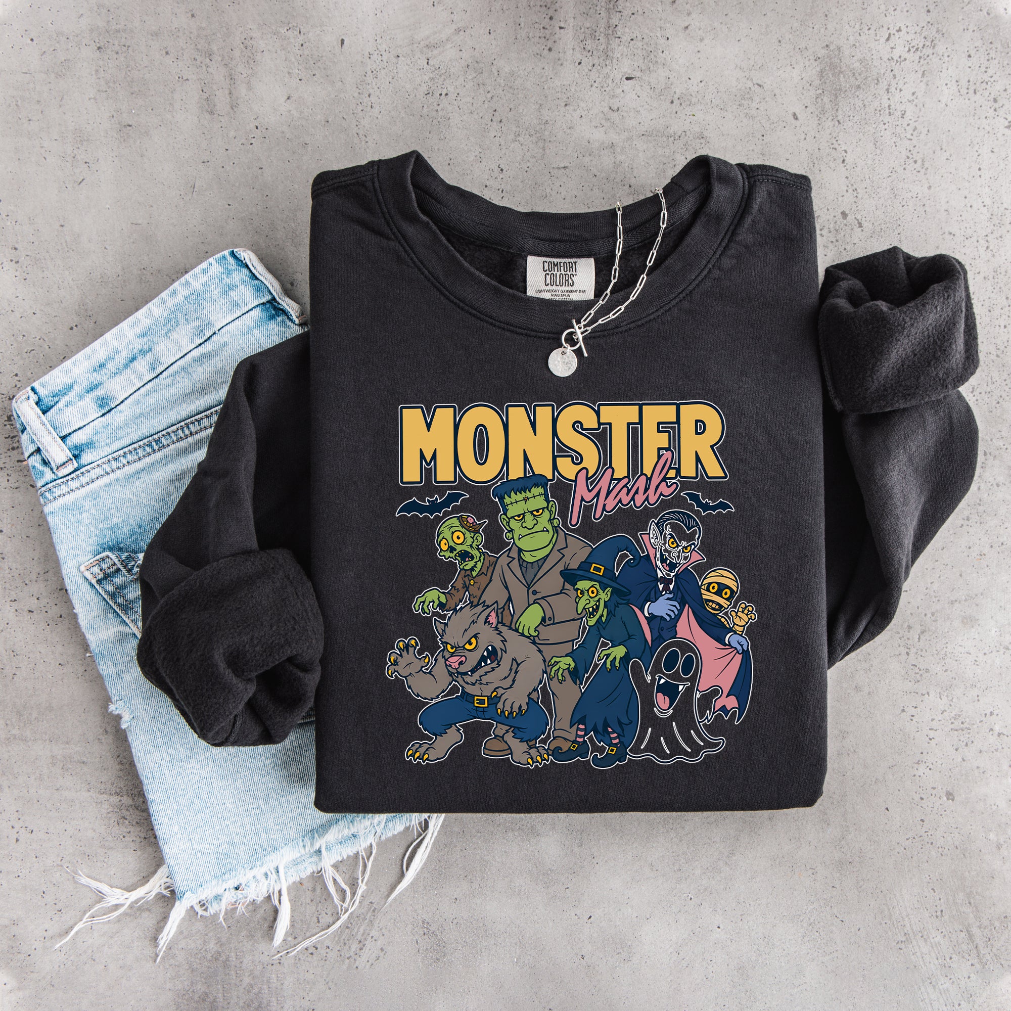 Retro-Halloween-Sweatshirt „Monster Mash“