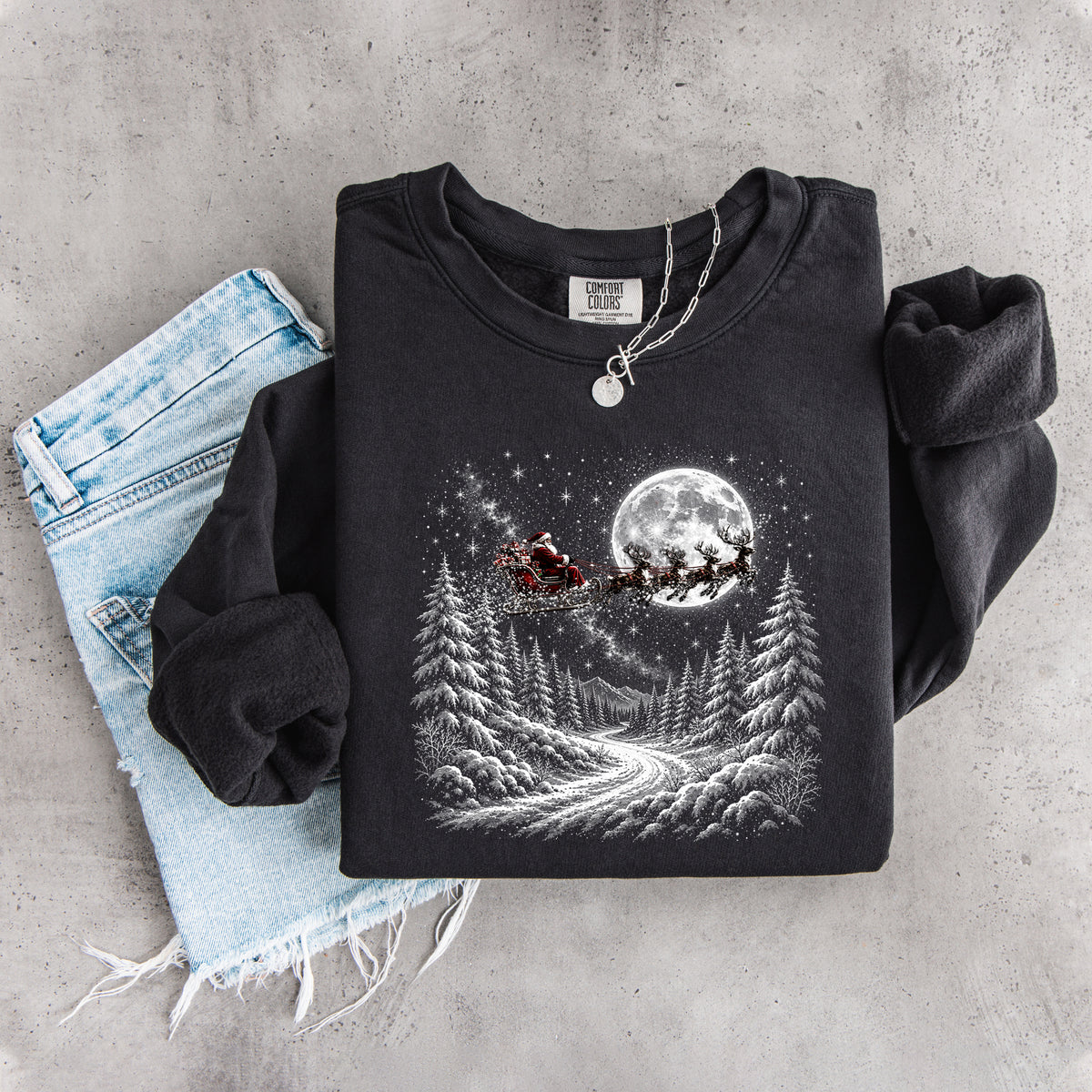 Sweat-shirt « Le traîneau volant du père Noël »