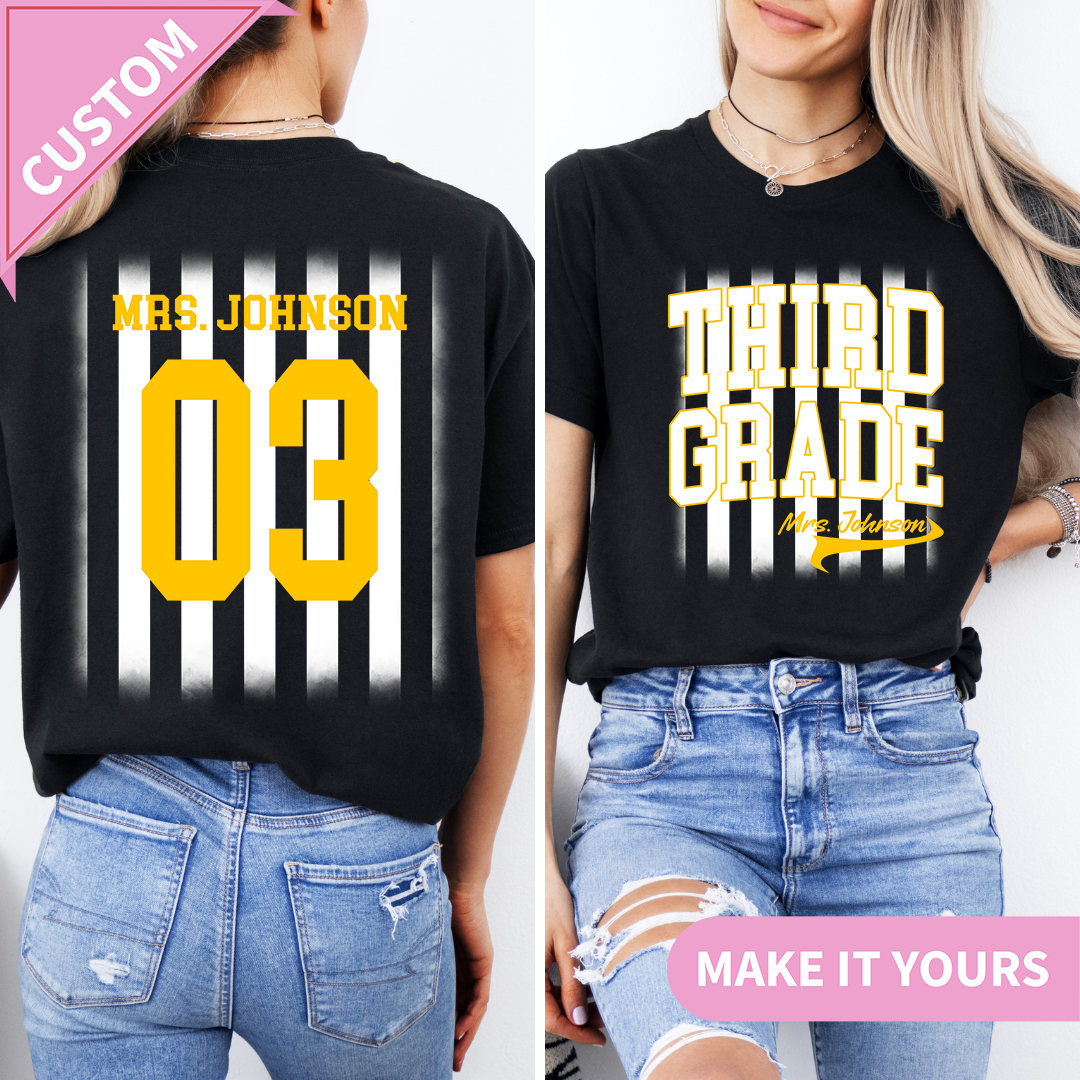 Personalized Name Number Football Tee