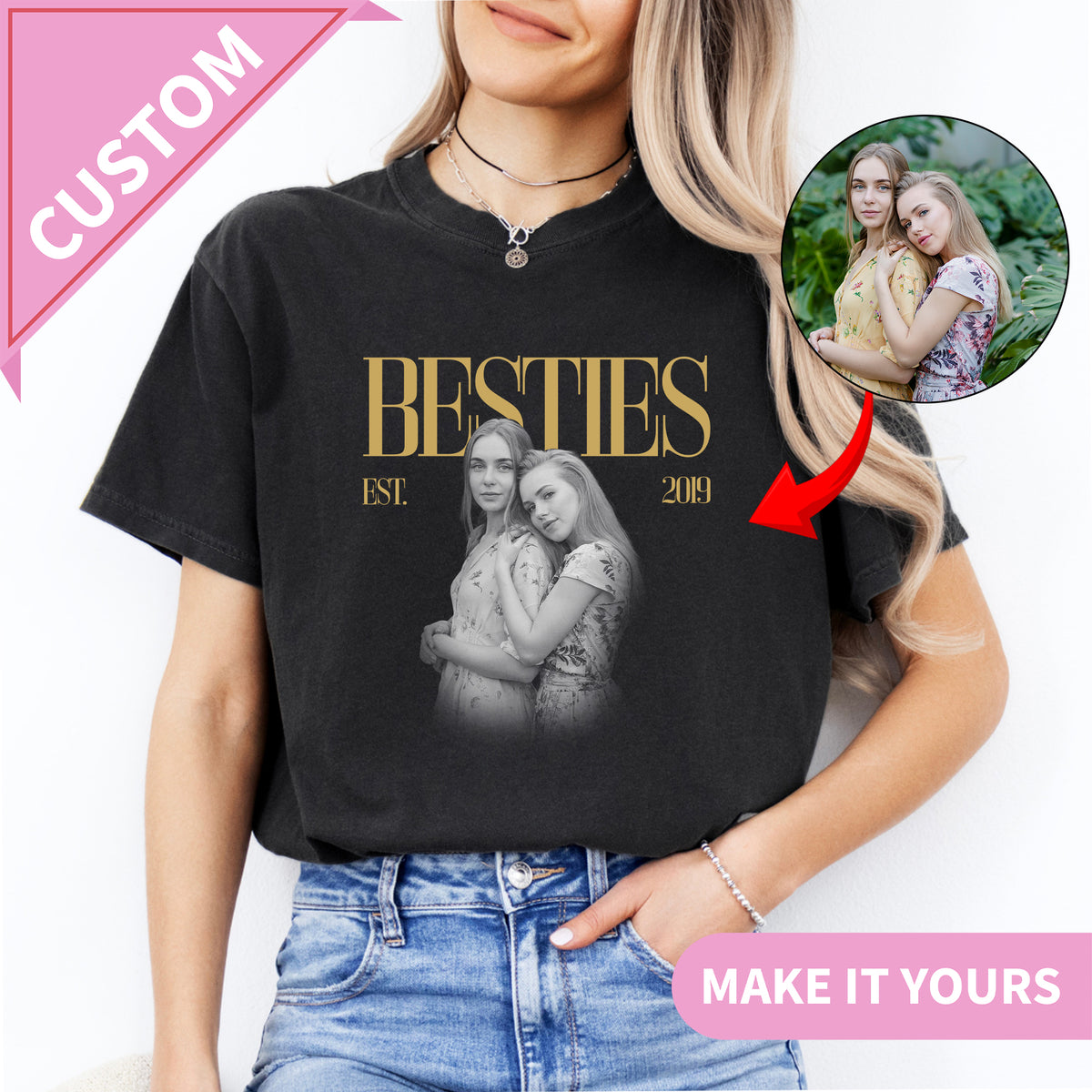 Personalised Bestie Photo Tee