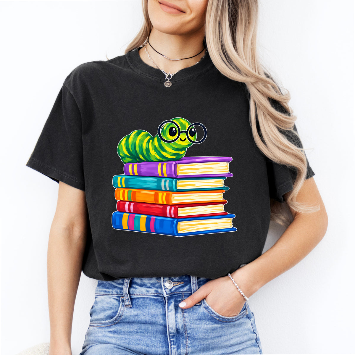 Süßes Bücherwurm-T-Shirt