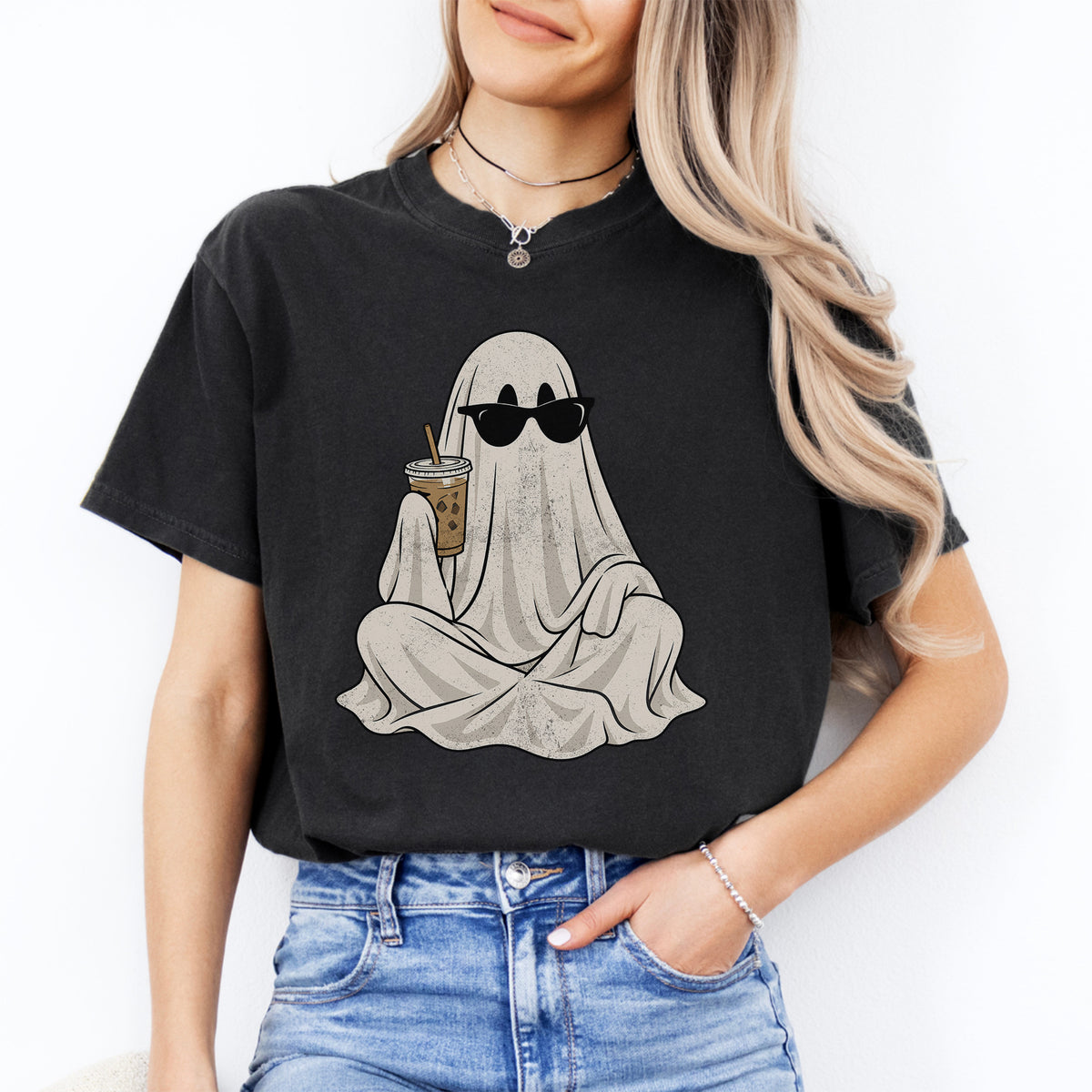 T-shirt « Fantôme buvant du café »