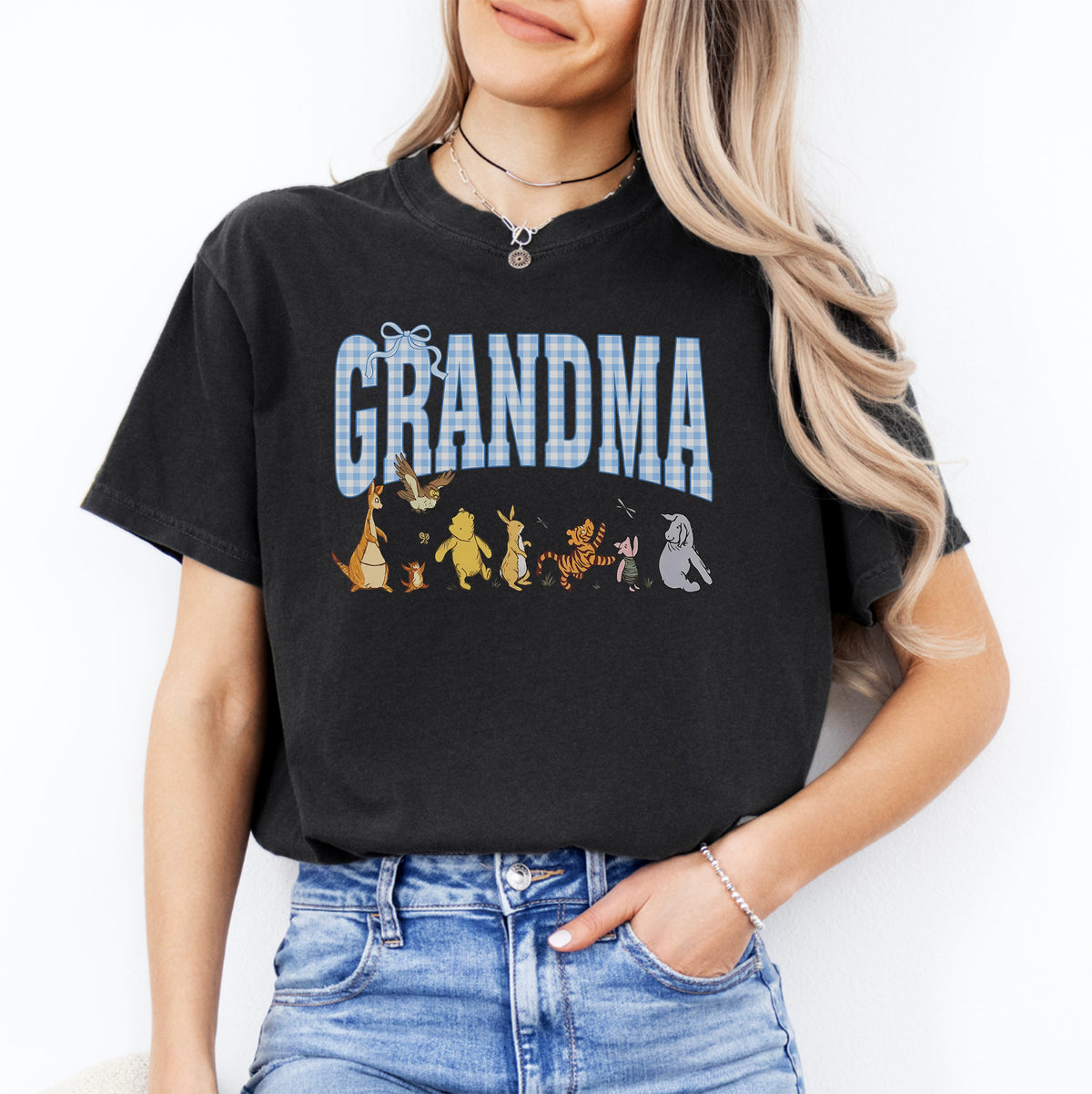 Personalisiertes kariertes Oma-T-Shirt