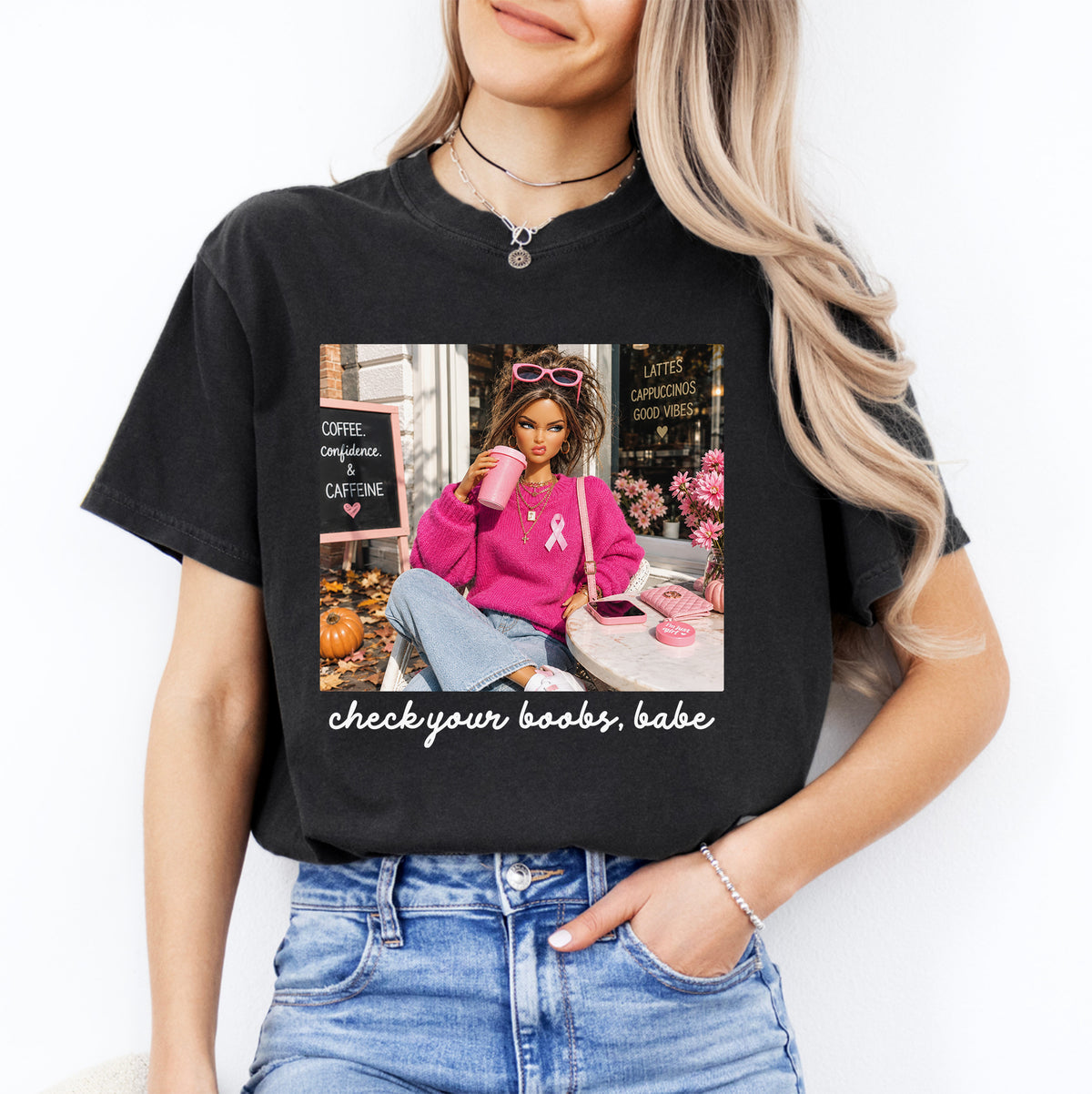 Camiseta «Check Your Boobs Babe» de concienciación sobre el cáncer de mama