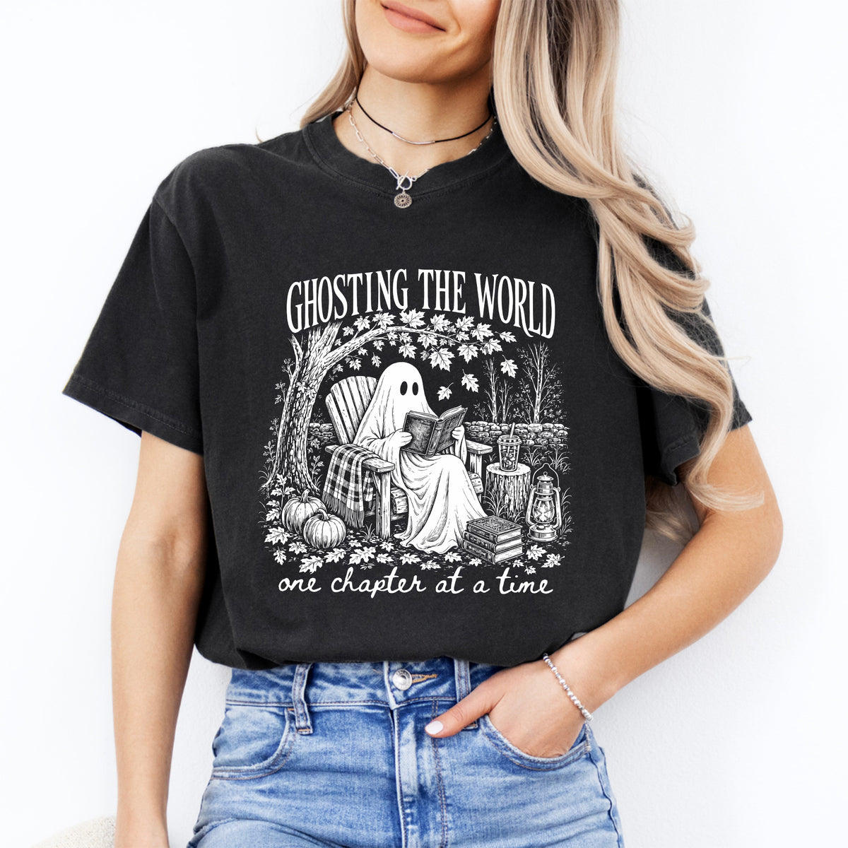 T-shirt de lecture fantôme tendance