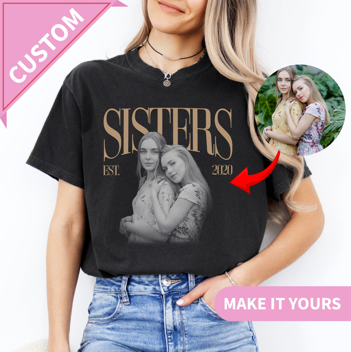 Personalized Sisters Photo Tee