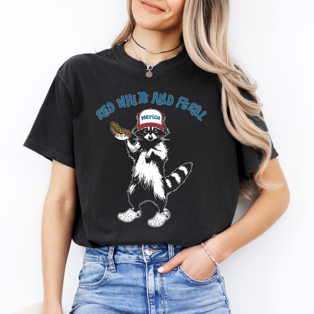 Red Whte And Feral Tee