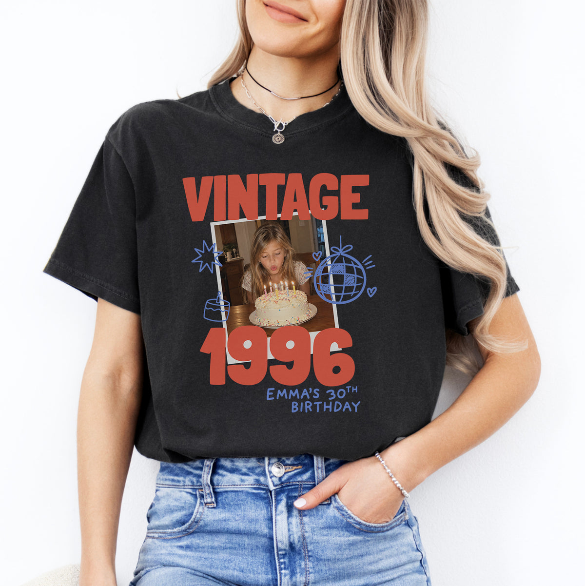 Personalisiertes Vintage-Foto- und Jahrgangs-T-Shirt