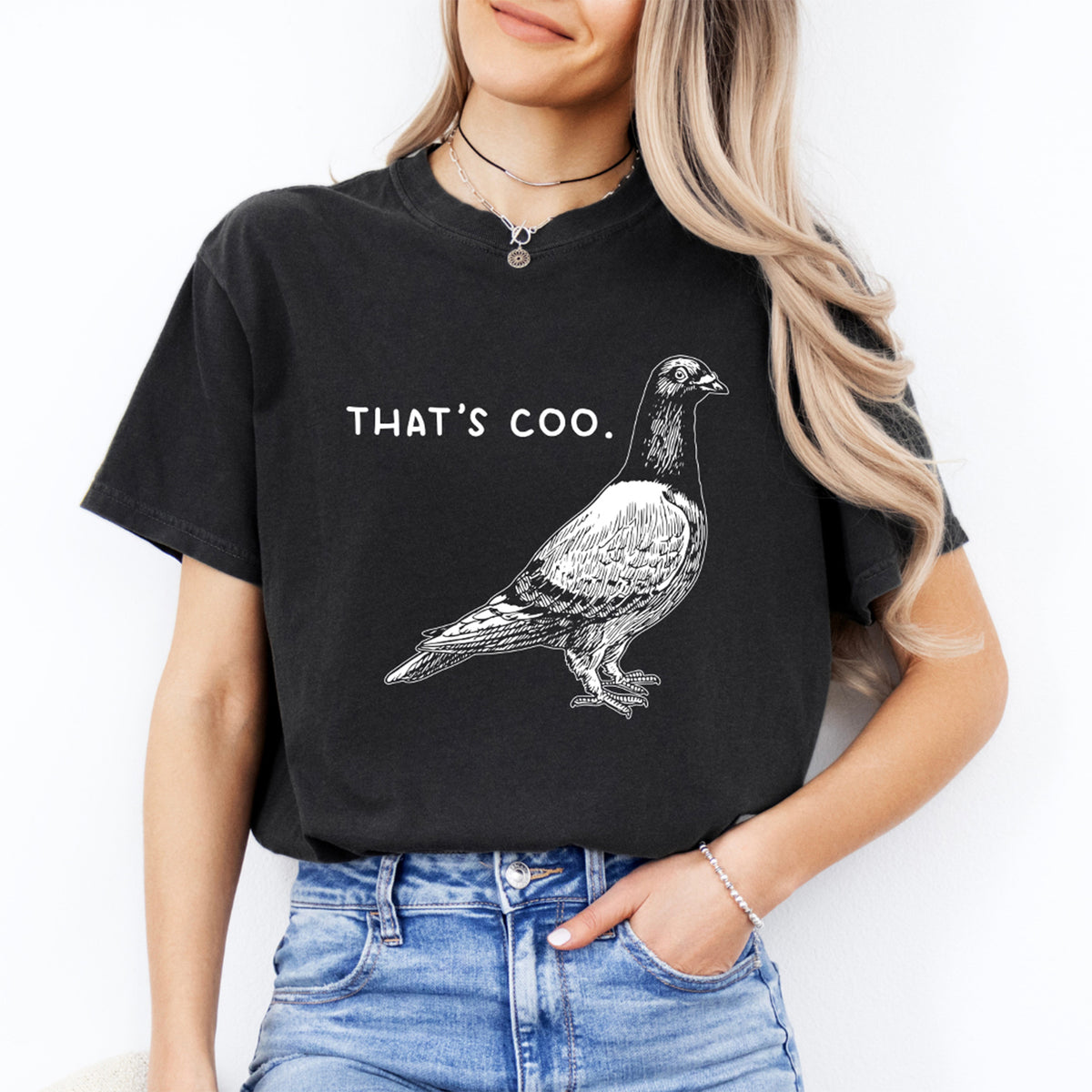 "That's Coo" T-shirt graphique humoristique avec jeu de mots sur les pigeons