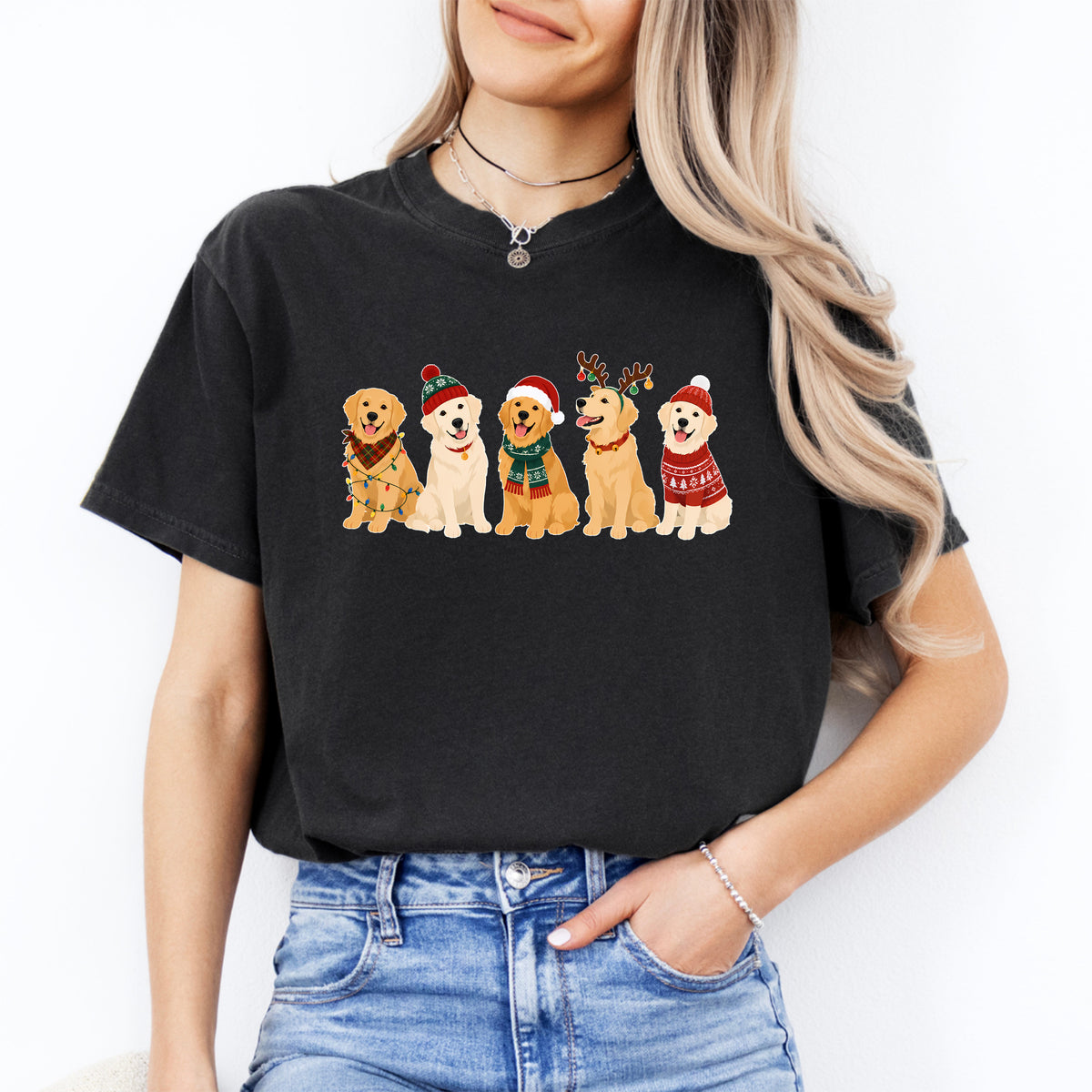 T-shirt de Noël Golden Retriever