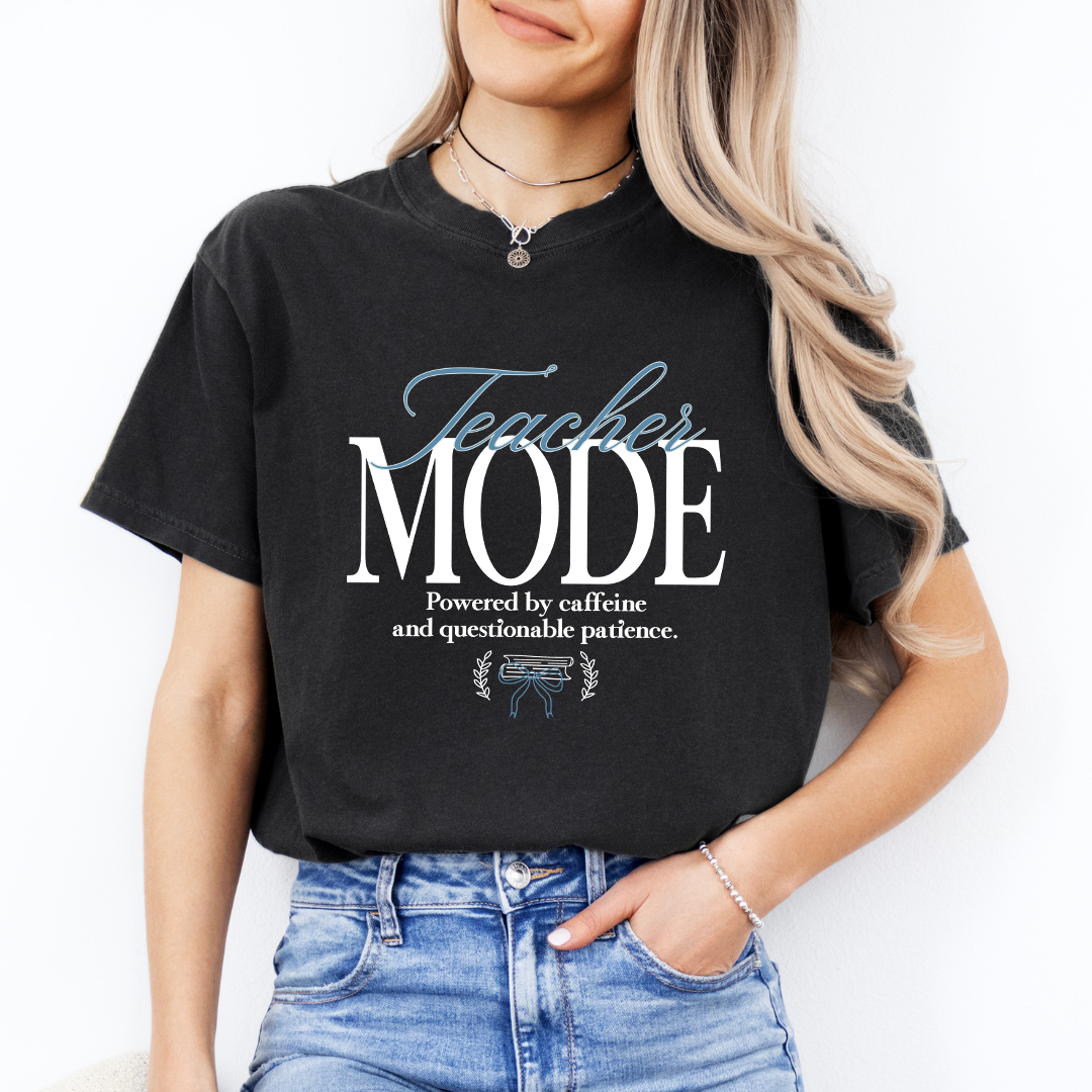 Teacher Mode Powered by Caffeine Tee