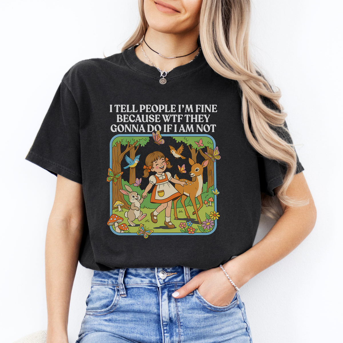 "I Tell People I'm Fine" – Relatable Sarcasm Casual Shirt