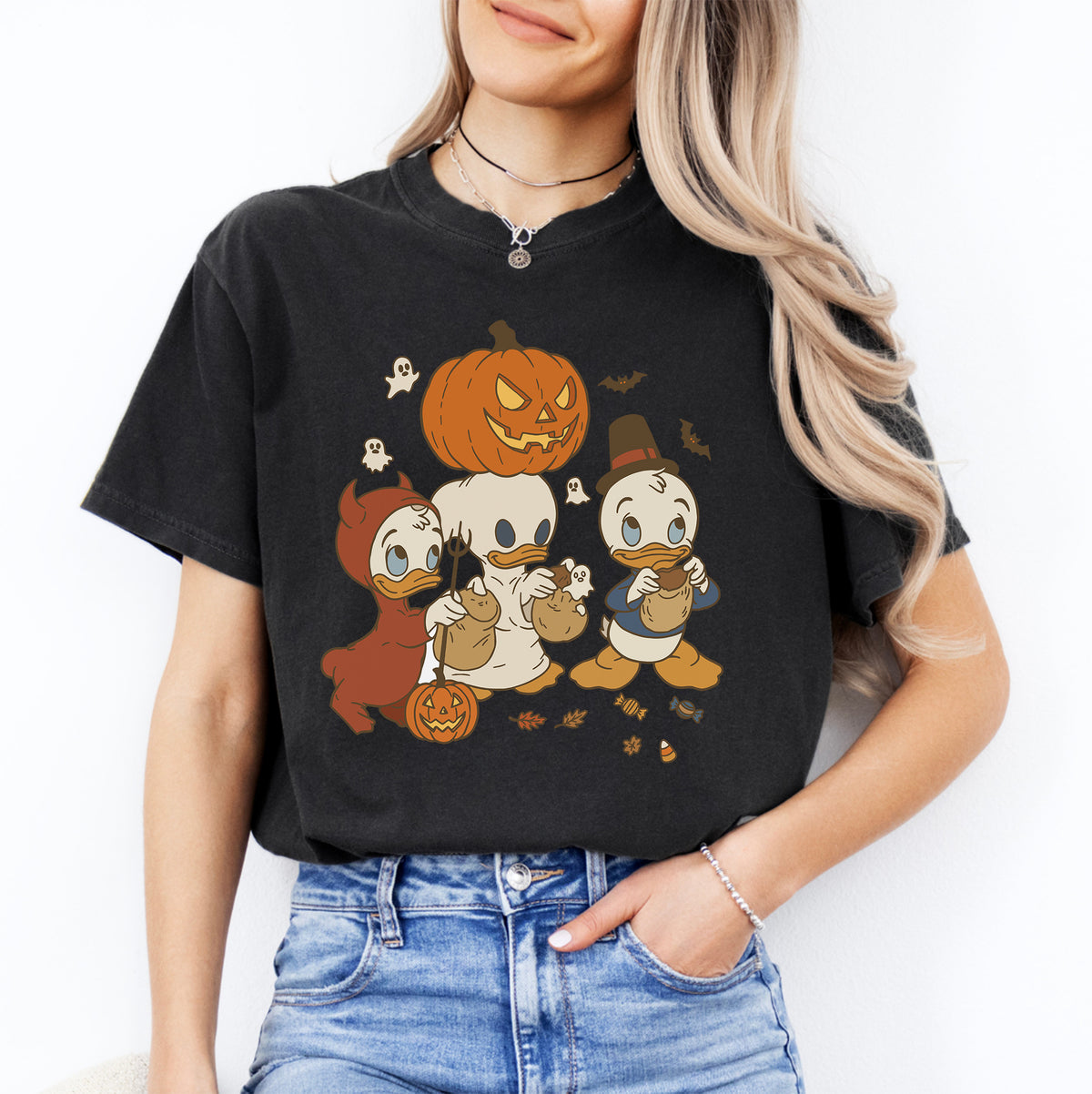 Camiseta vintage de los sobrinos del Pato Donald para la temporada espeluznante