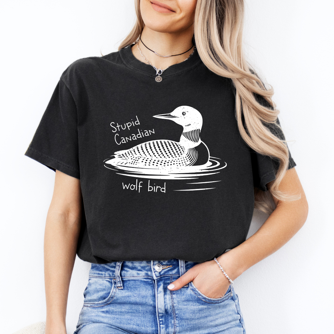 Stupid Canadian Wolf Bird Tee