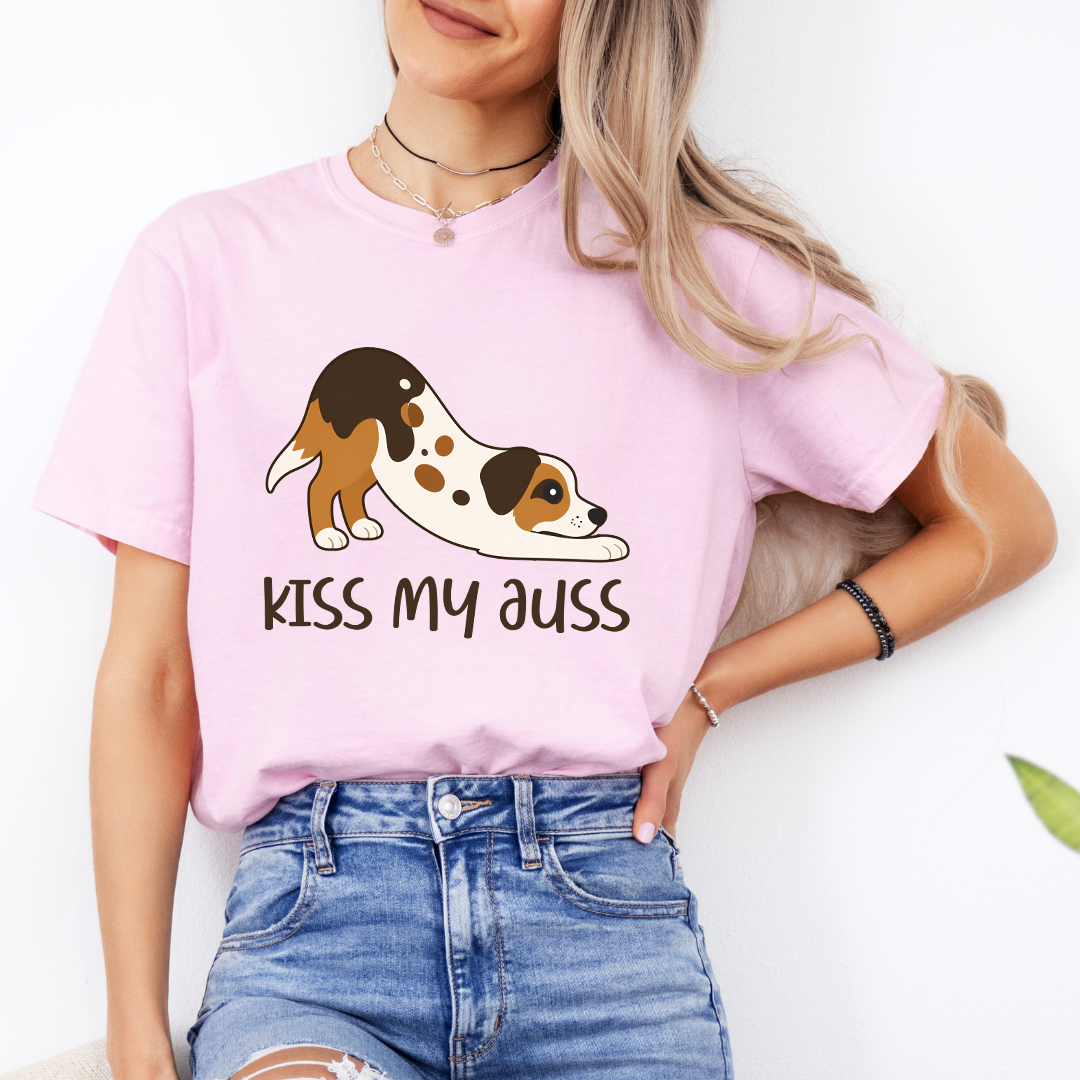 Kiss My Auss Embroidered Tee