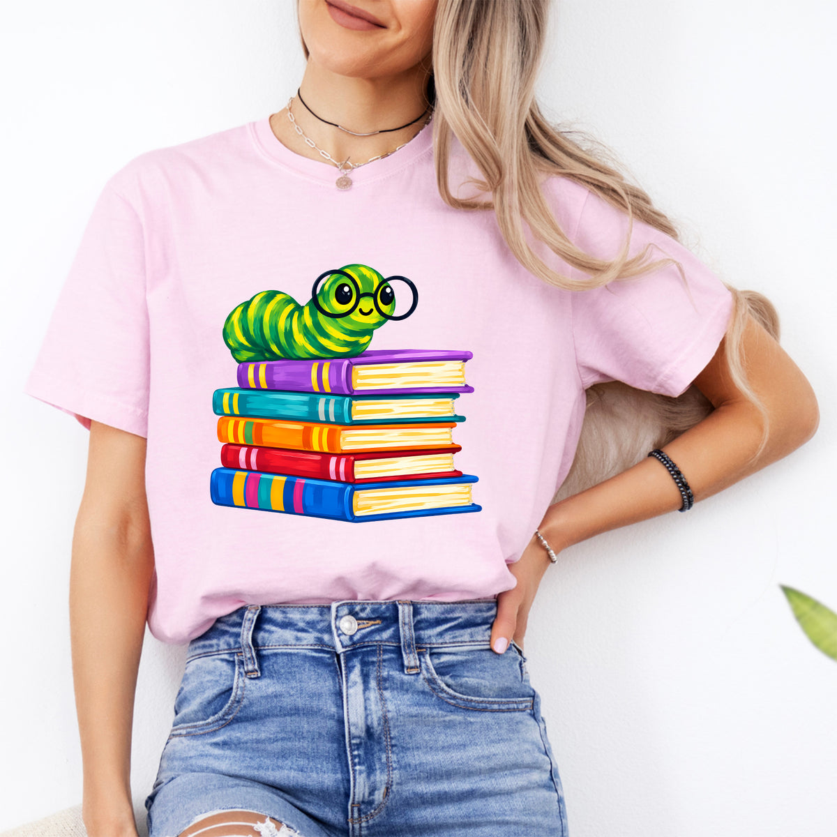 Süßes Bücherwurm-T-Shirt