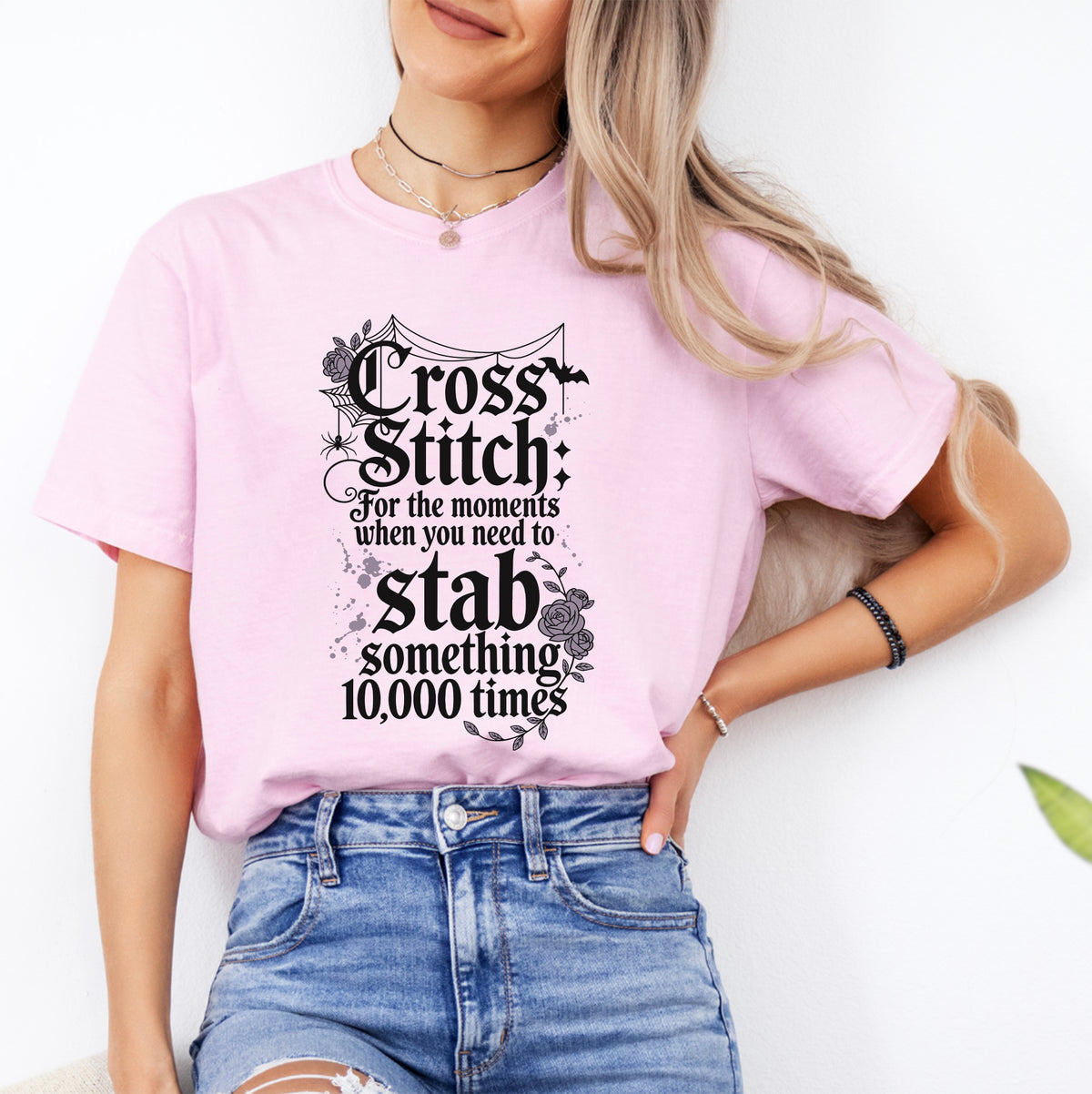 T-shirt à broderie au point de croix