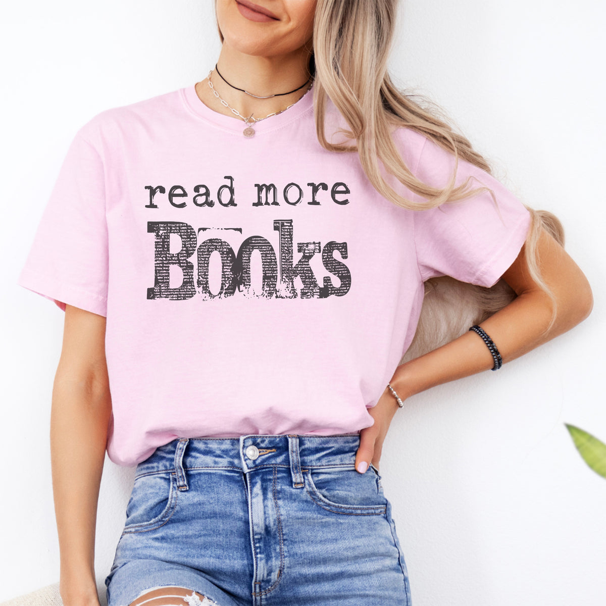 „Mehr Bücher lesen“ – kurzärmeliges literarisches Shirt für Bücherfans