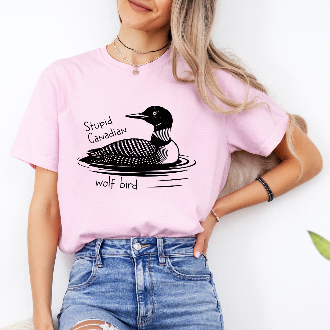 Stupid Canadian Wolf Bird Tee
