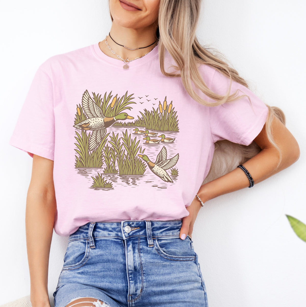T-shirt rétro avec canards colverts