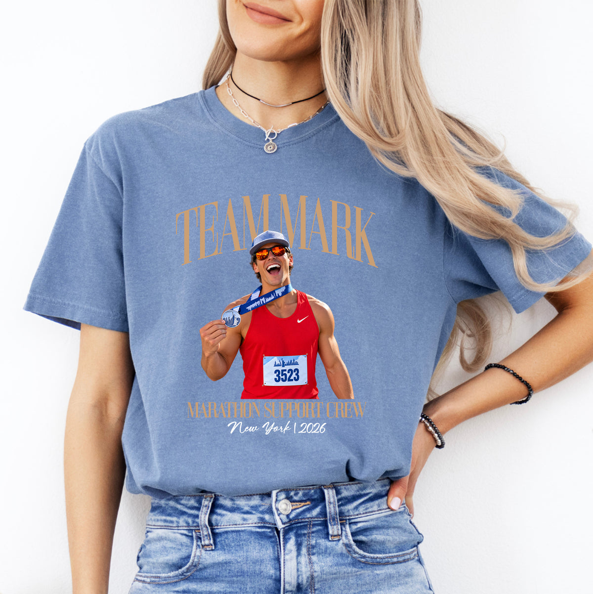 Personalized Marathon Support Crew Tee