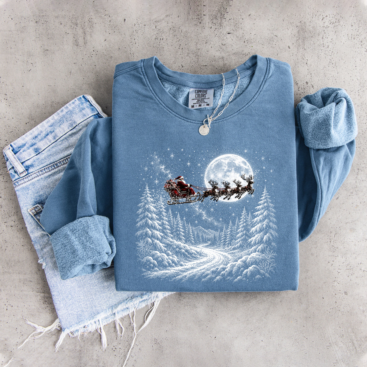 Sweat-shirt « Le traîneau volant du père Noël »