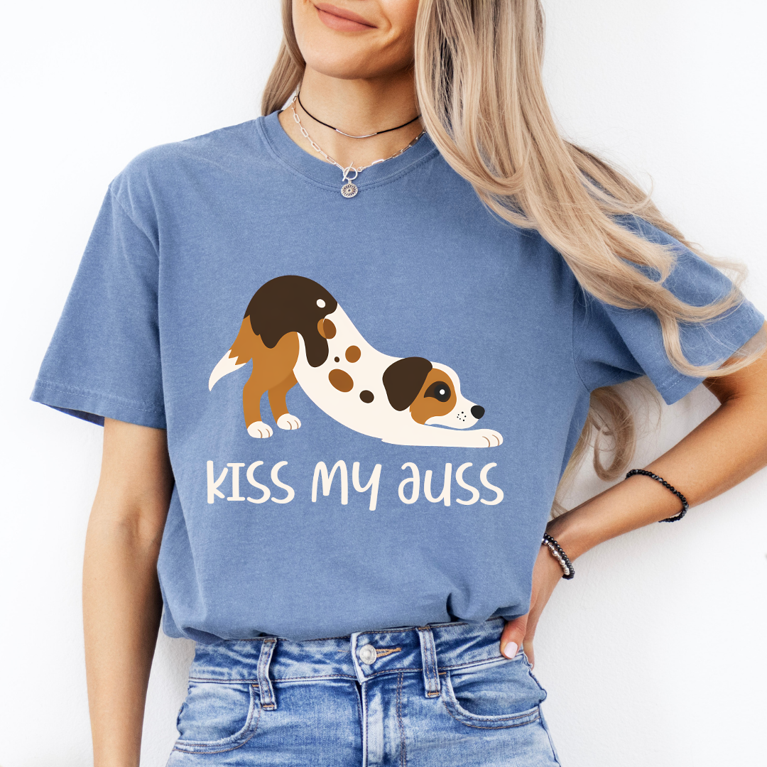 Kiss My Auss Embroidered Tee