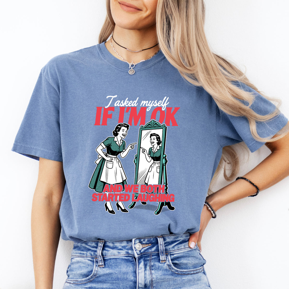 Lustiges Mental-Health-T-Shirt „Ich habe mich gefragt, ob es mir gut geht“