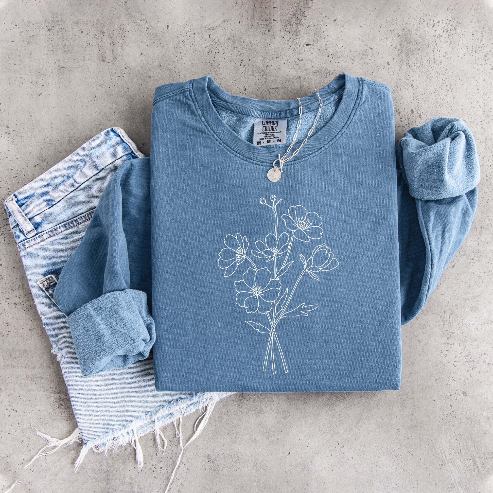 Boho-Wildblumen-Sweatshirt