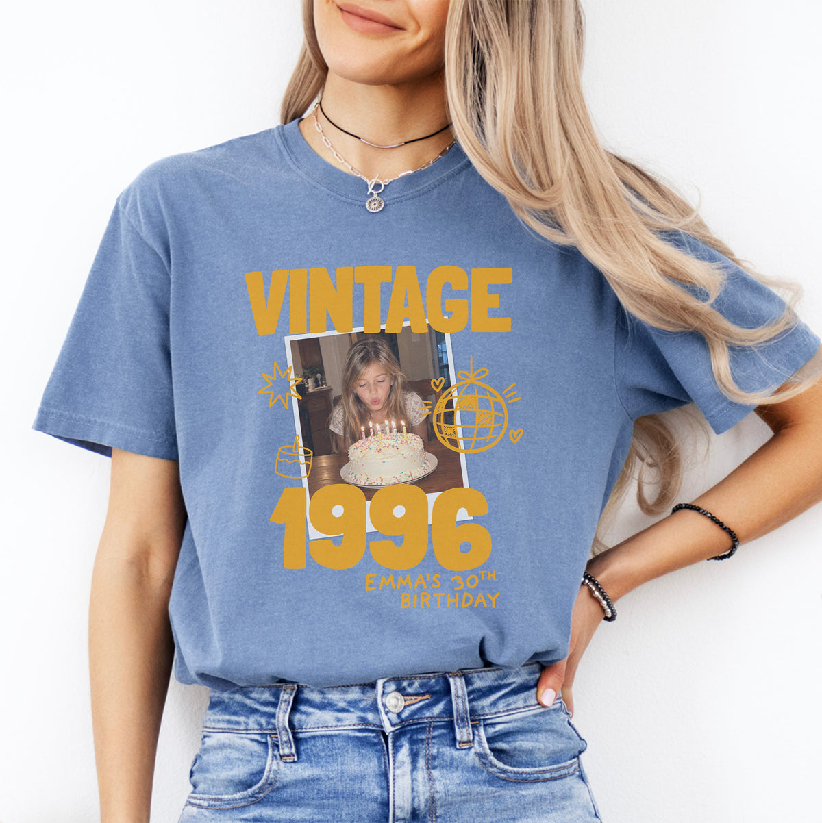 Personalisiertes Vintage-Foto- und Jahrgangs-T-Shirt