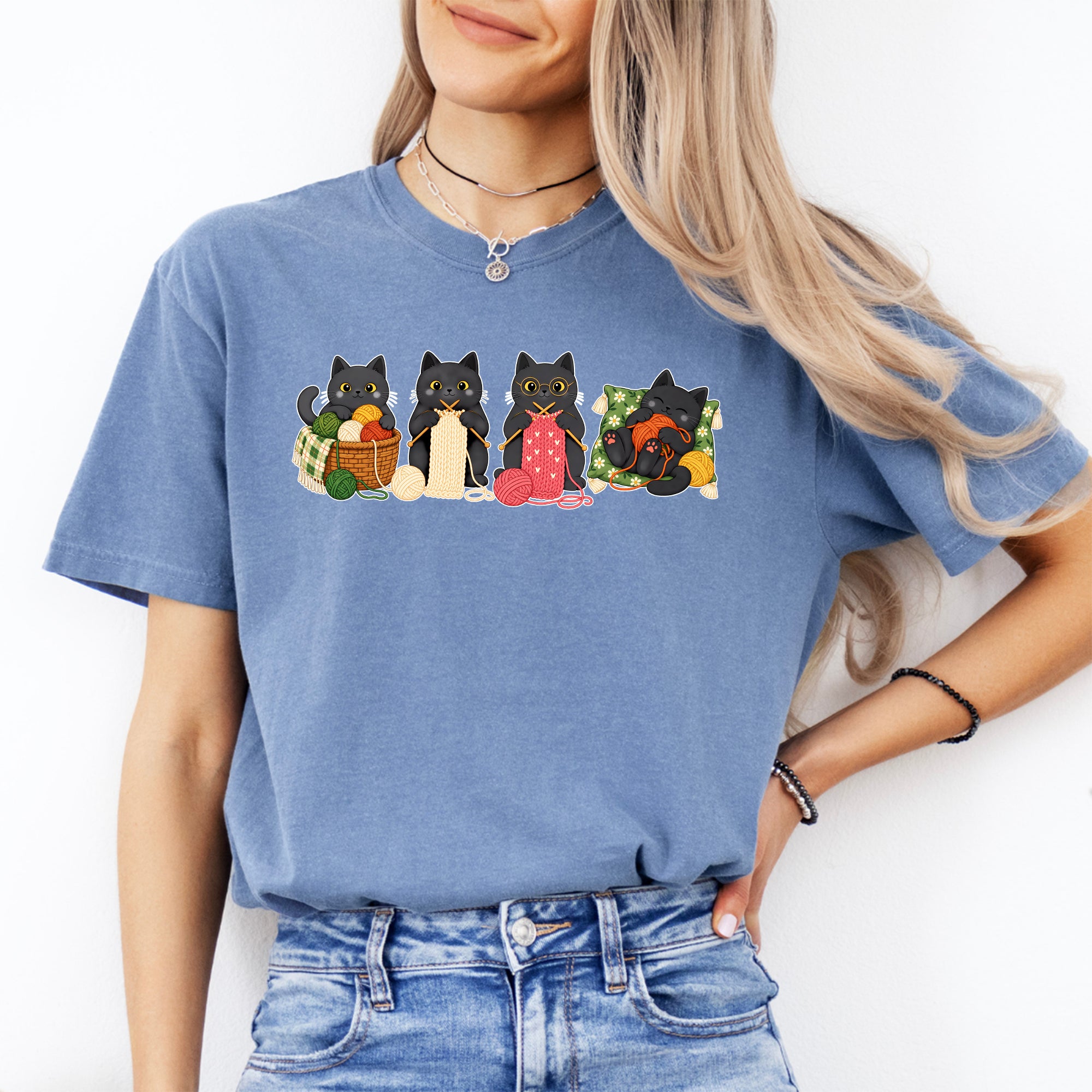 Black Cats Knitting Tee