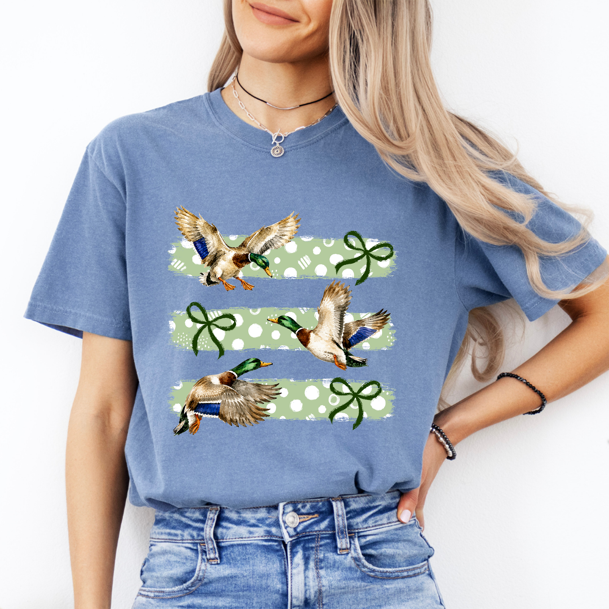 T-shirt de chasse au canard colvert, style rétro vintage