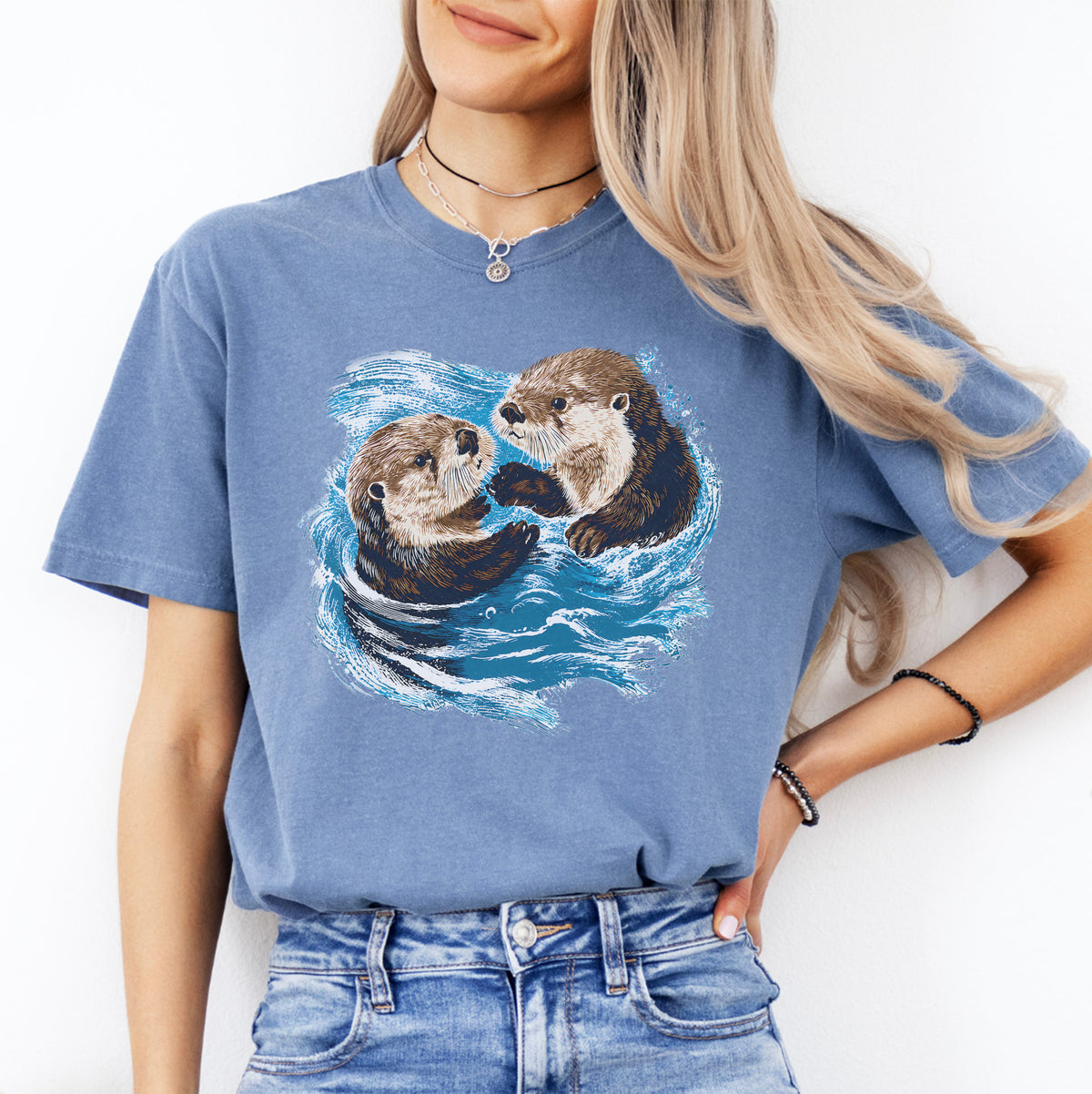 Niedliches T-Shirt mit Seeotter-Motiv
